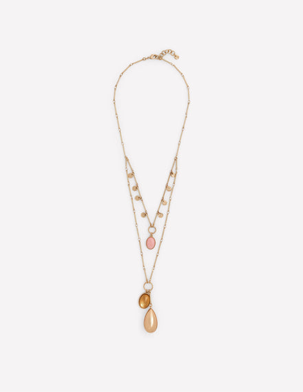 Jewel Teardrop Necklace-Multi