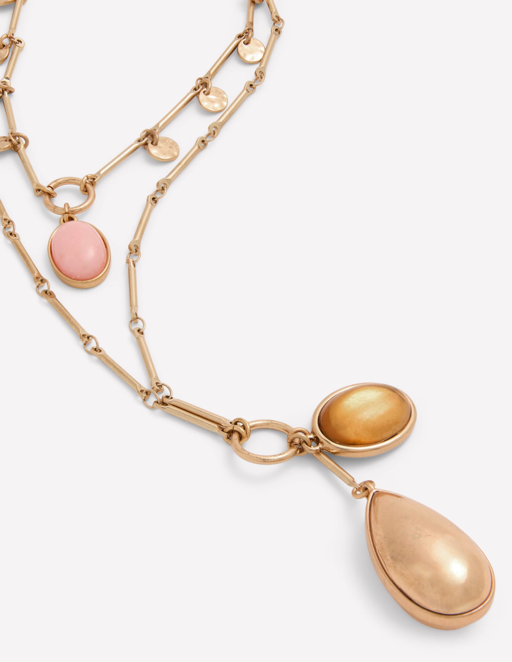 Jewel Teardrop Necklace-Multi-3