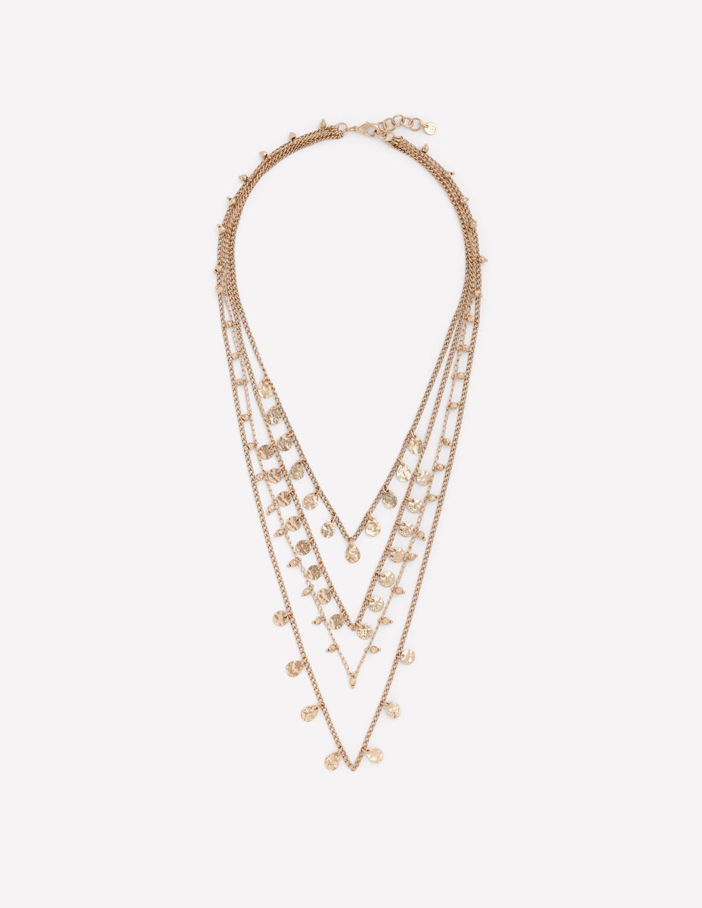 Metal Layering Necklace-Gold-1