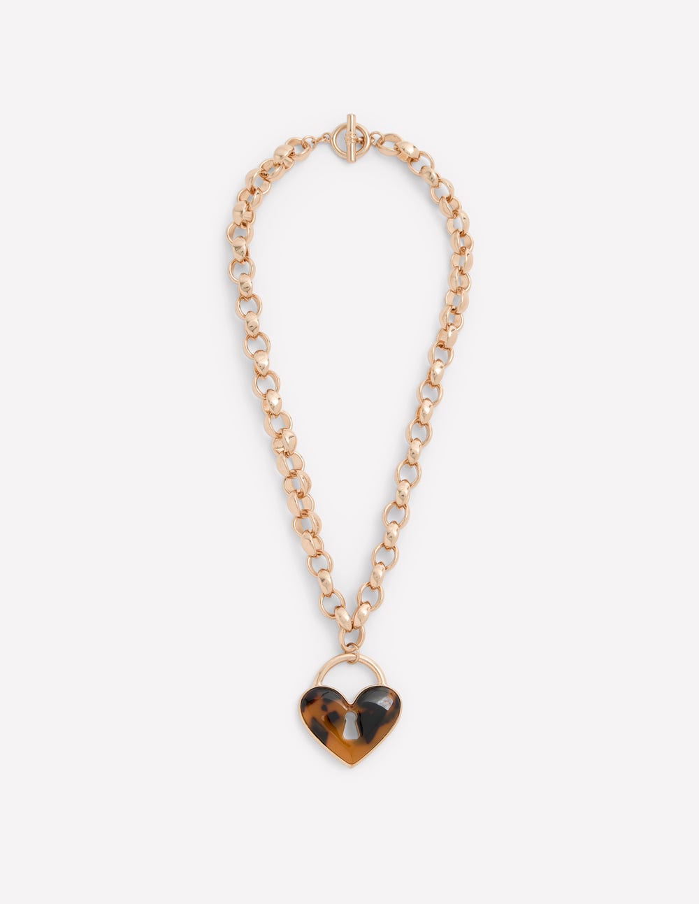 Chunky Love Lock Necklace-Tort - Image 1