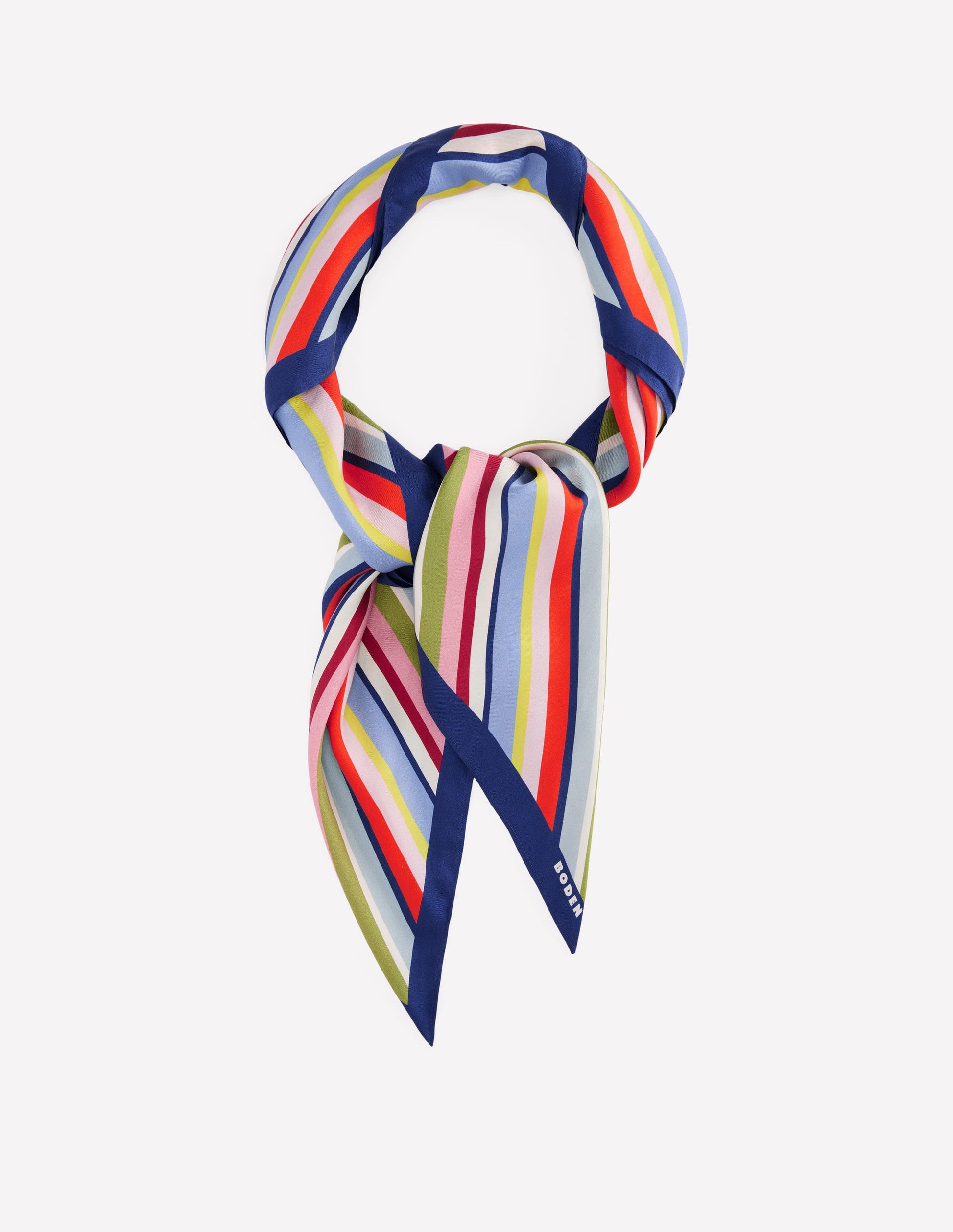 Elisabeth Large Silk Scarf-Multi, Diagonal Rainbow Stripe-1