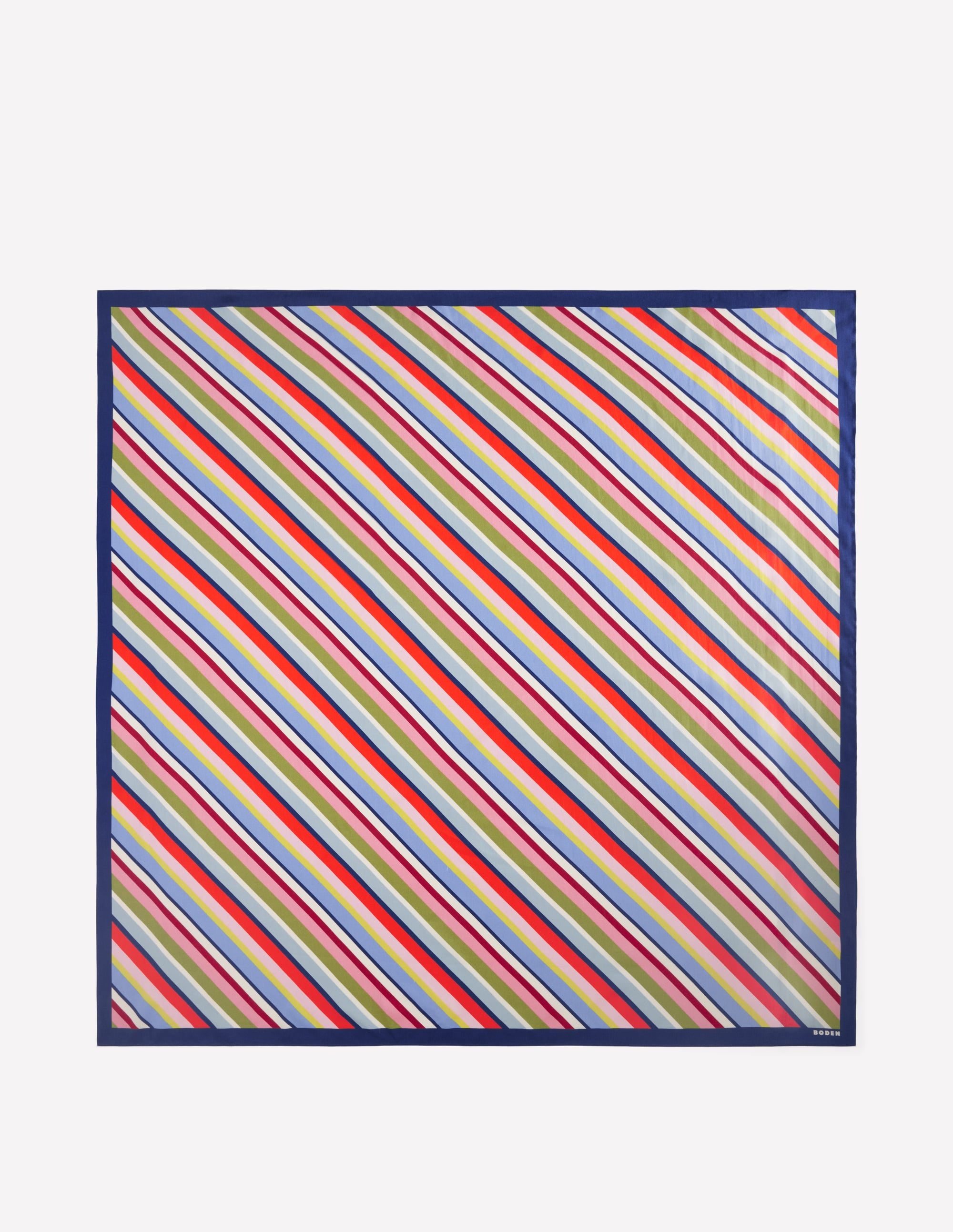 Elisabeth Large Silk Scarf-Multi, Diagonal Rainbow Stripe - Image 5