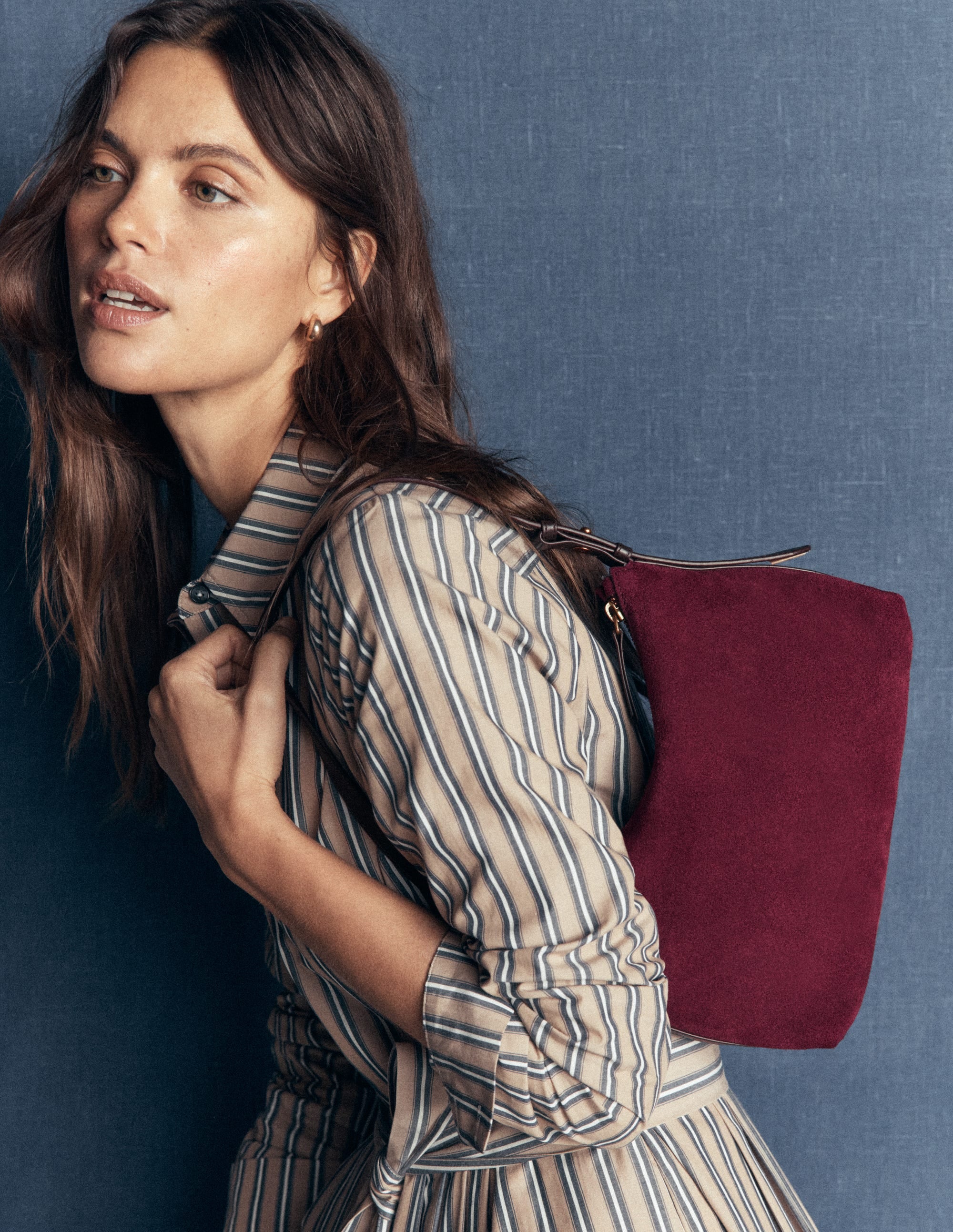 Allegra Slouchy Small Bag-Burgundy - Image 1