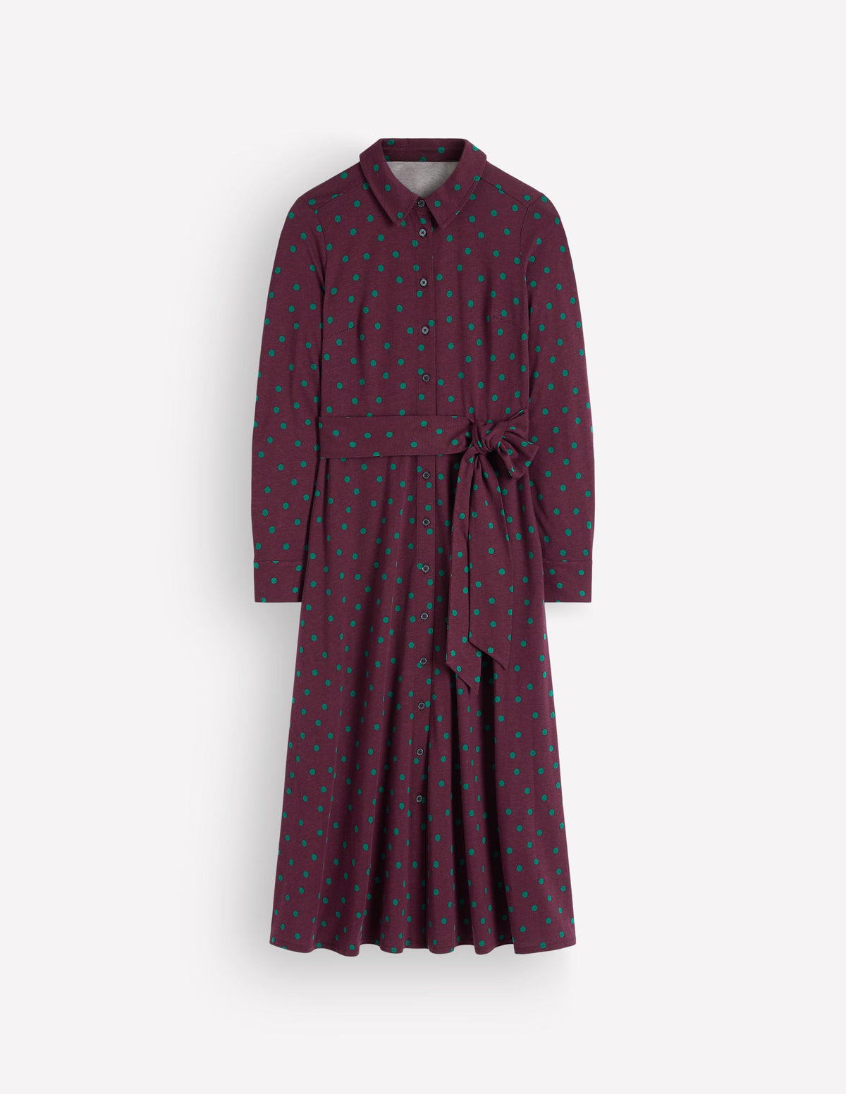 Marcia Jersey Shirt Dress-Dark Cherry, Boden Spot - Image 5