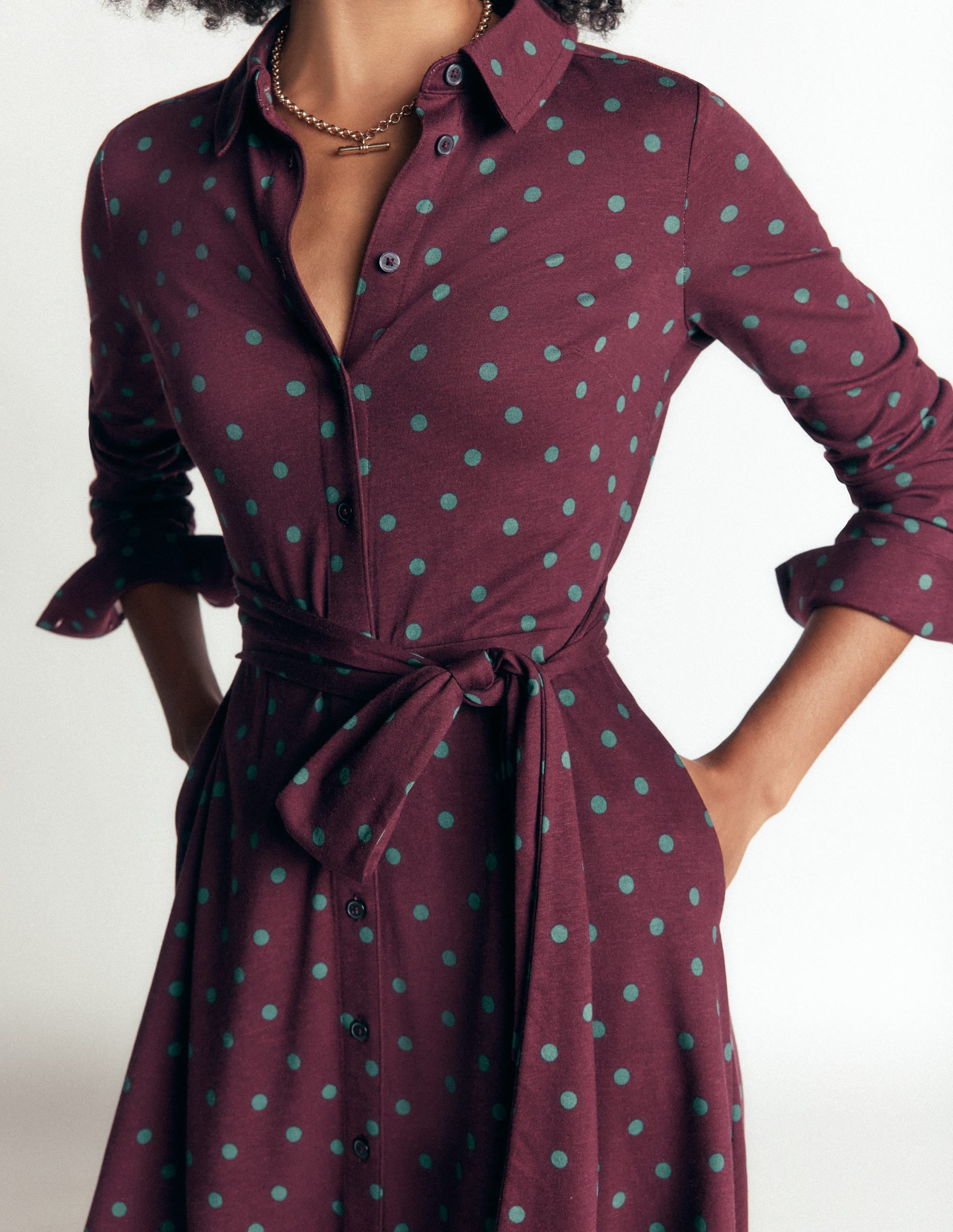 Marcia Jersey Shirt Dress - Dark Cherry, Boden Spot | Boden USA
