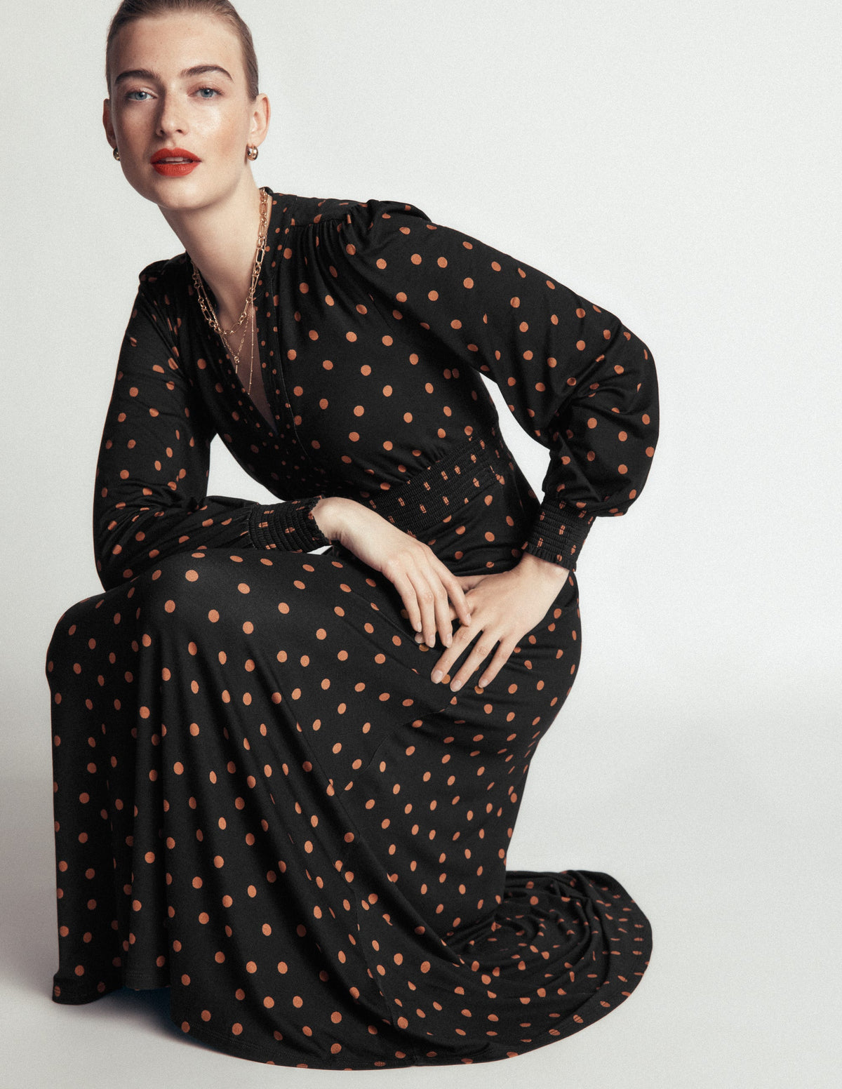 Georgia Jersey Midi Dress-Black, Boden Spot - Image 1