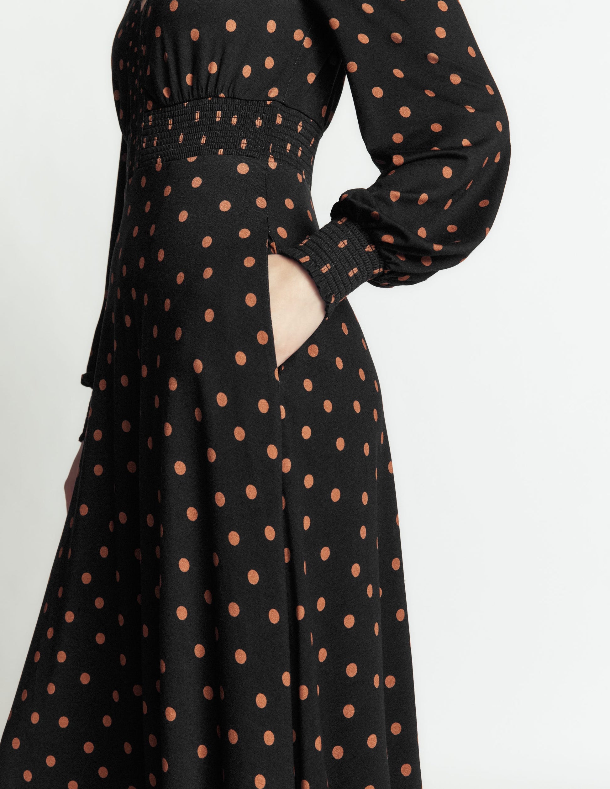 Boden Women's Georgia Jersey Midi Dress in Black