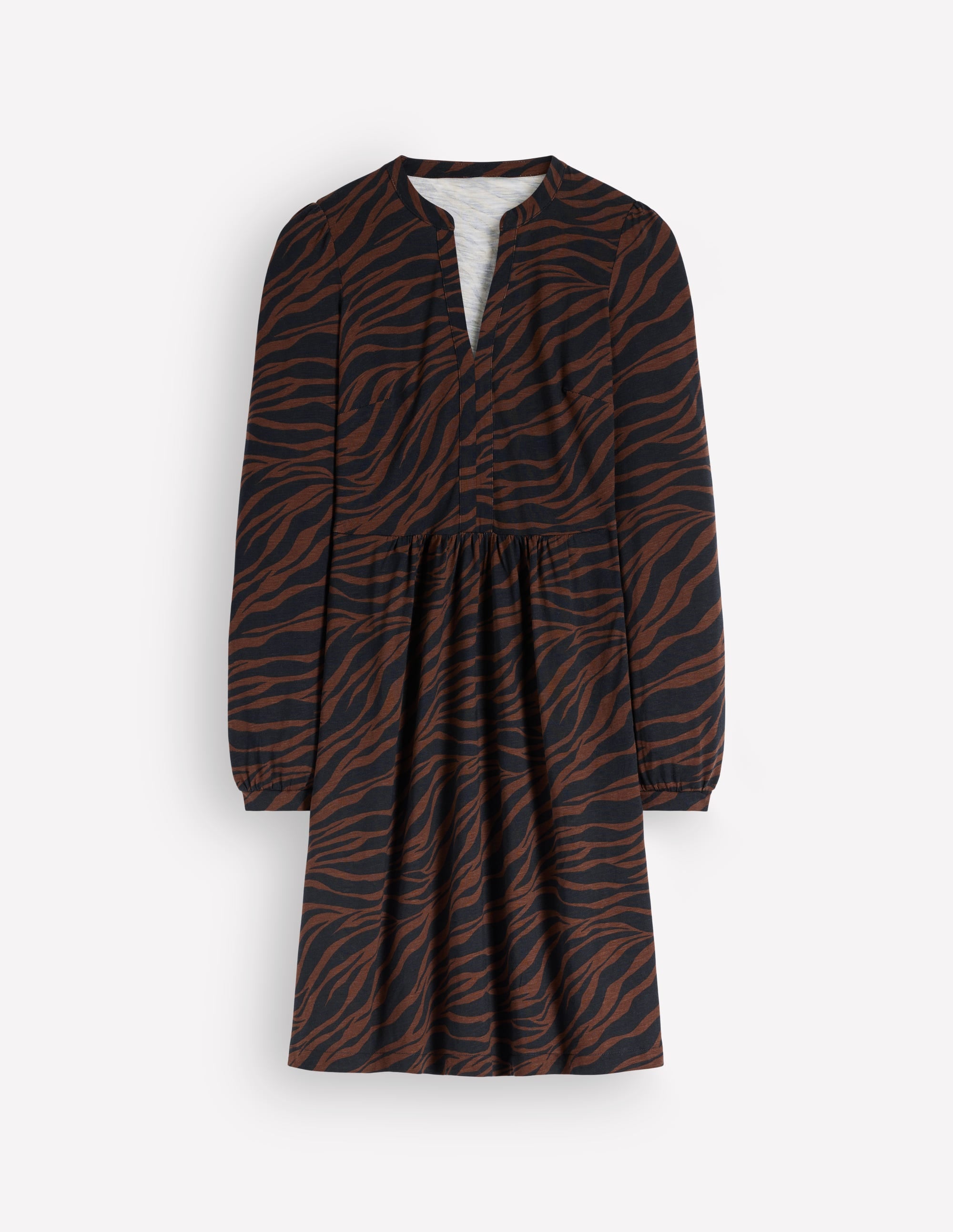 Naomi Relaxed Jersey Dress-Raw Umber, Zebra Swirl - Image 5