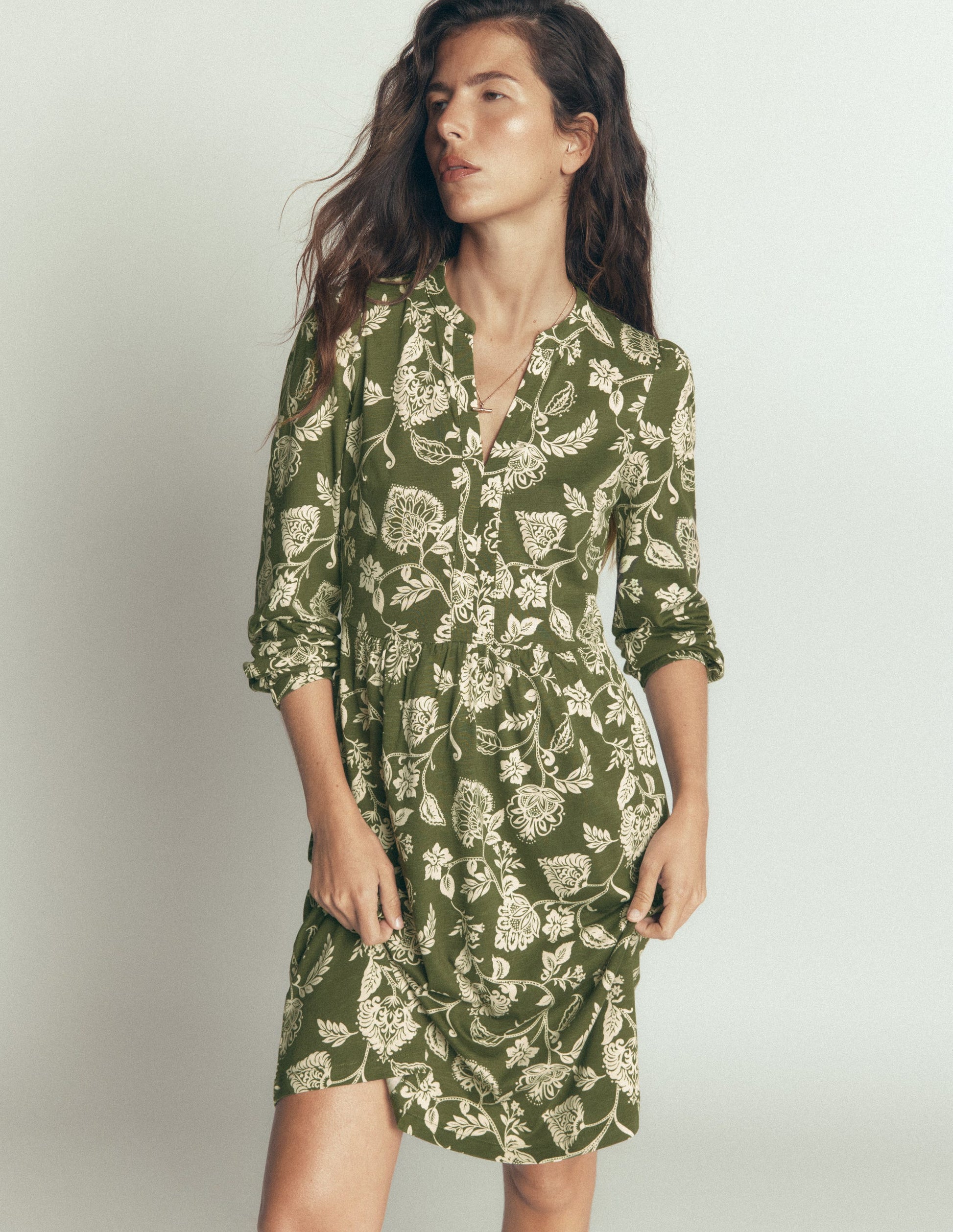 boden naomi relaxed jersey dress Boden Women's Naomi Relaxed Jersey Dress in Green