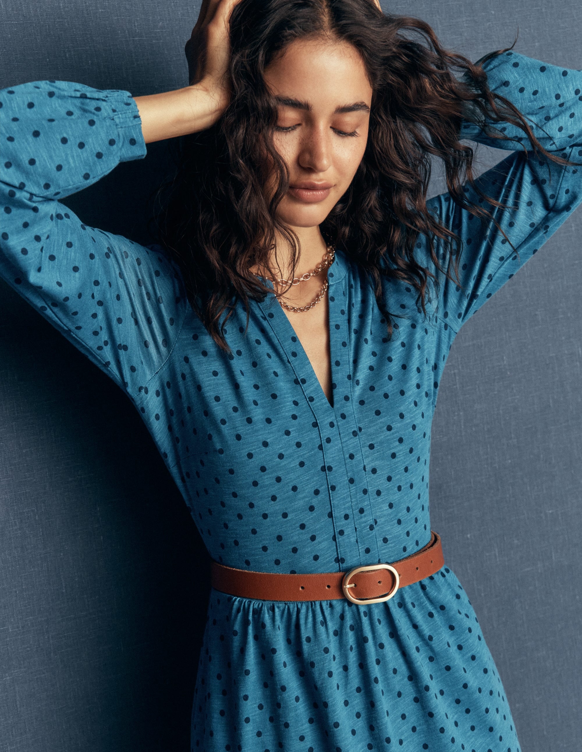 Boden Women's Naomi Relaxed Jersey Dress in Blue