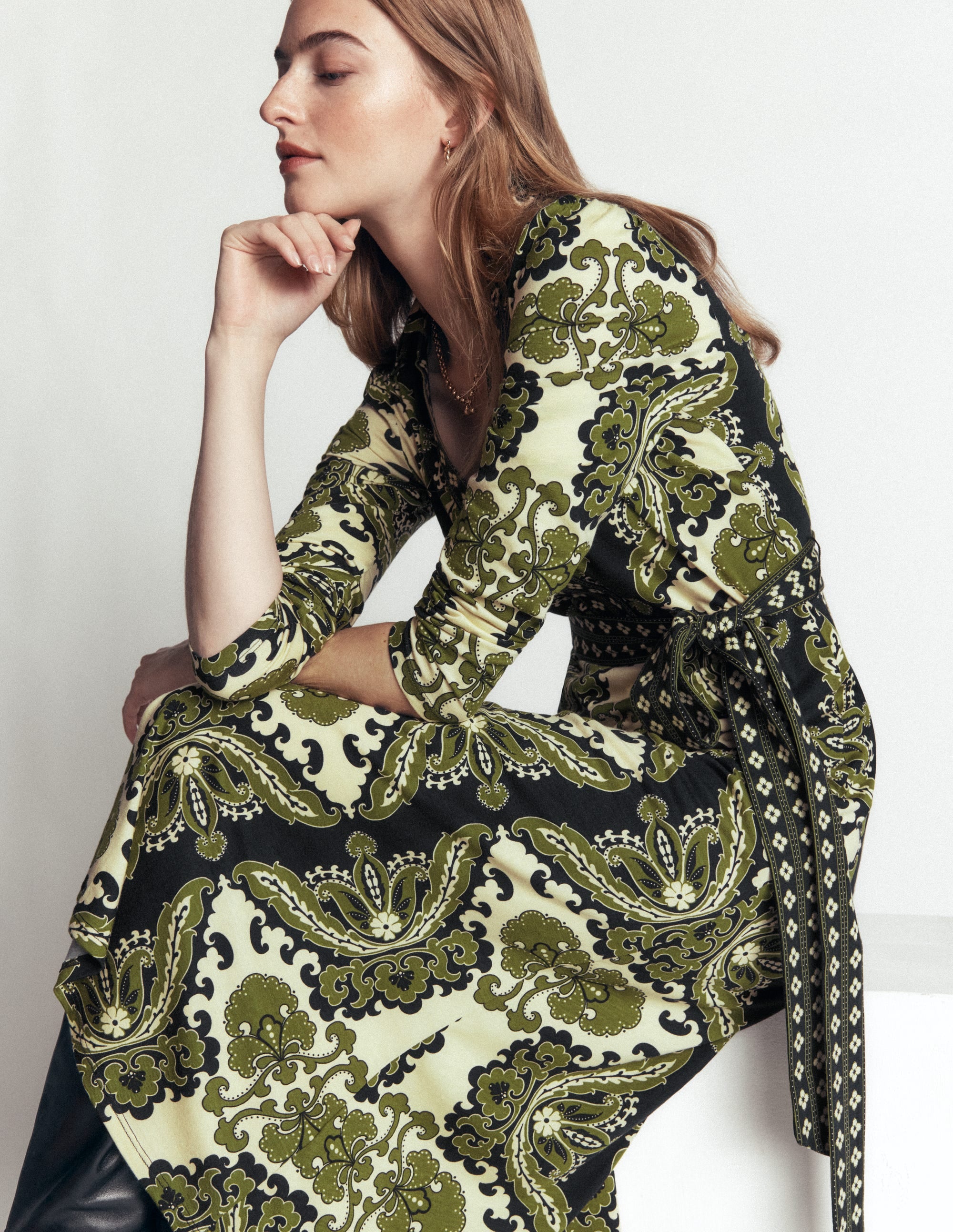 Imogen Collared Jersey Dress - Multi, Blossoming Gardenia | Boden USA