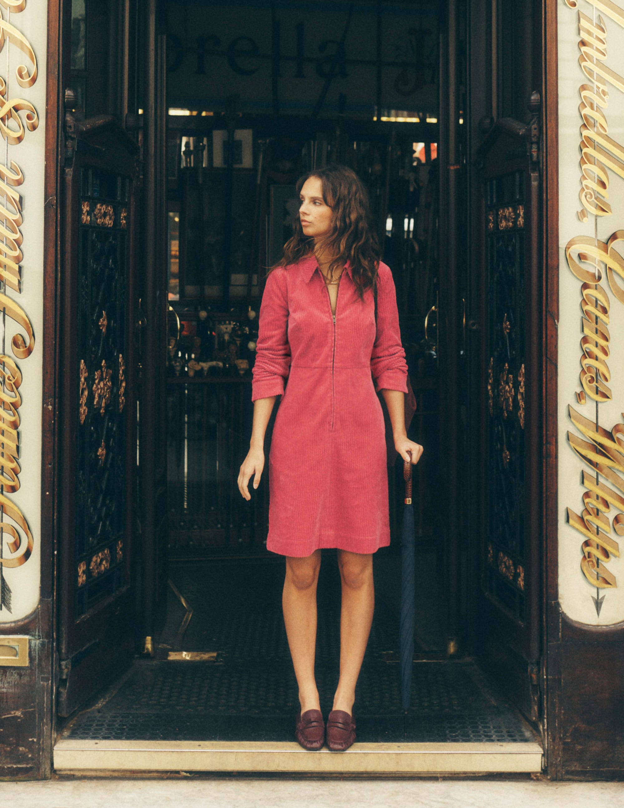 Bronte Cord Short Dress-Cherry Blush - Image 5