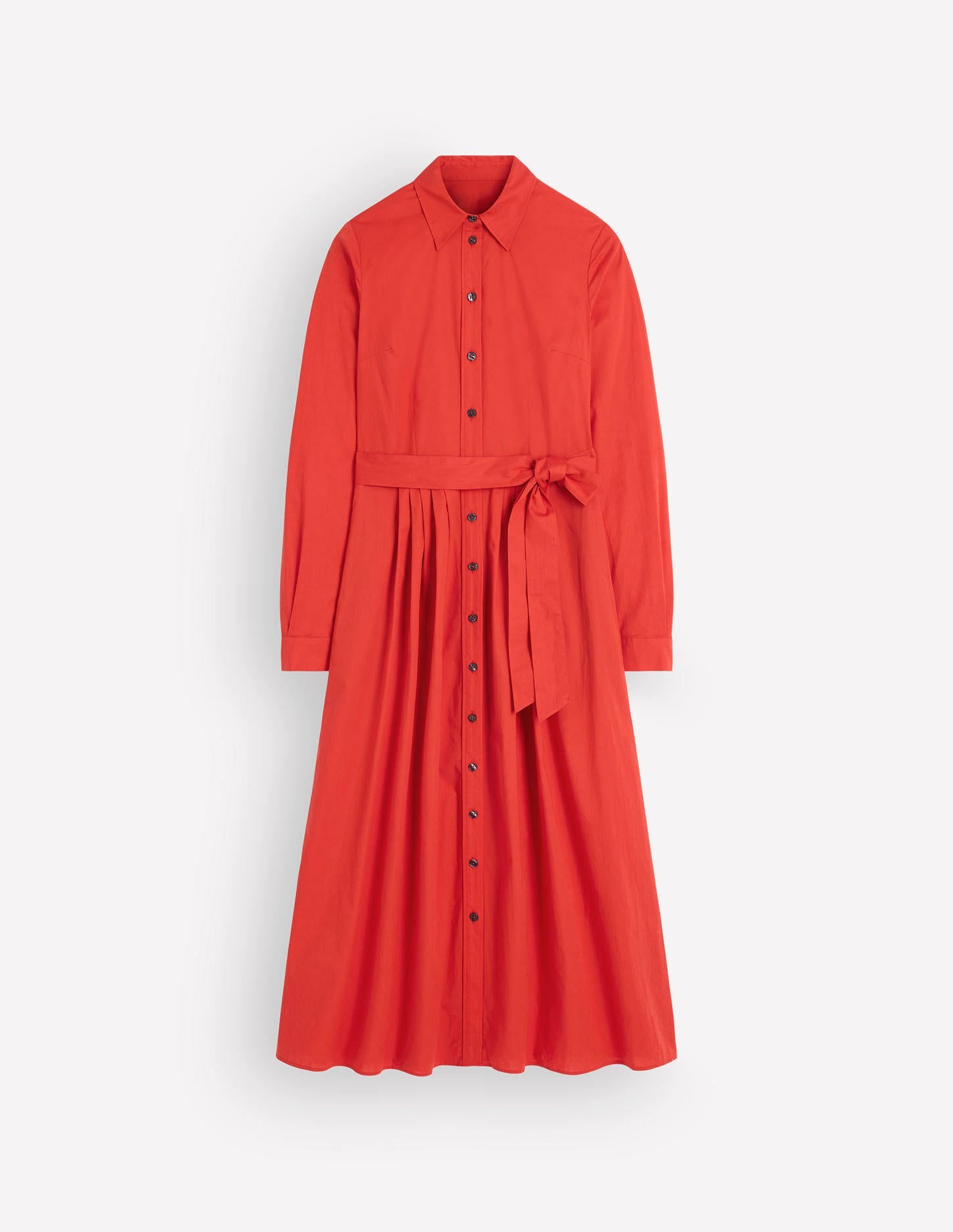 Alexa Cotton Midi Shirt Dress-Blood Orange - Image 6
