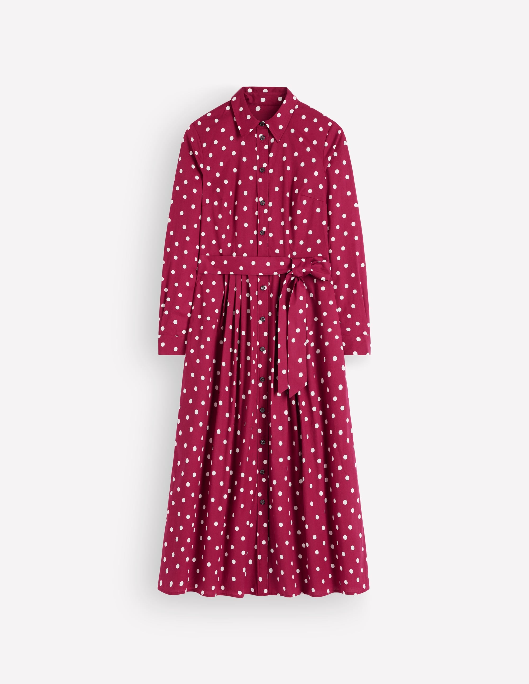 Alexa Cotton Midi Shirt Dress-Ruby Red, Boden Spot - Image 7