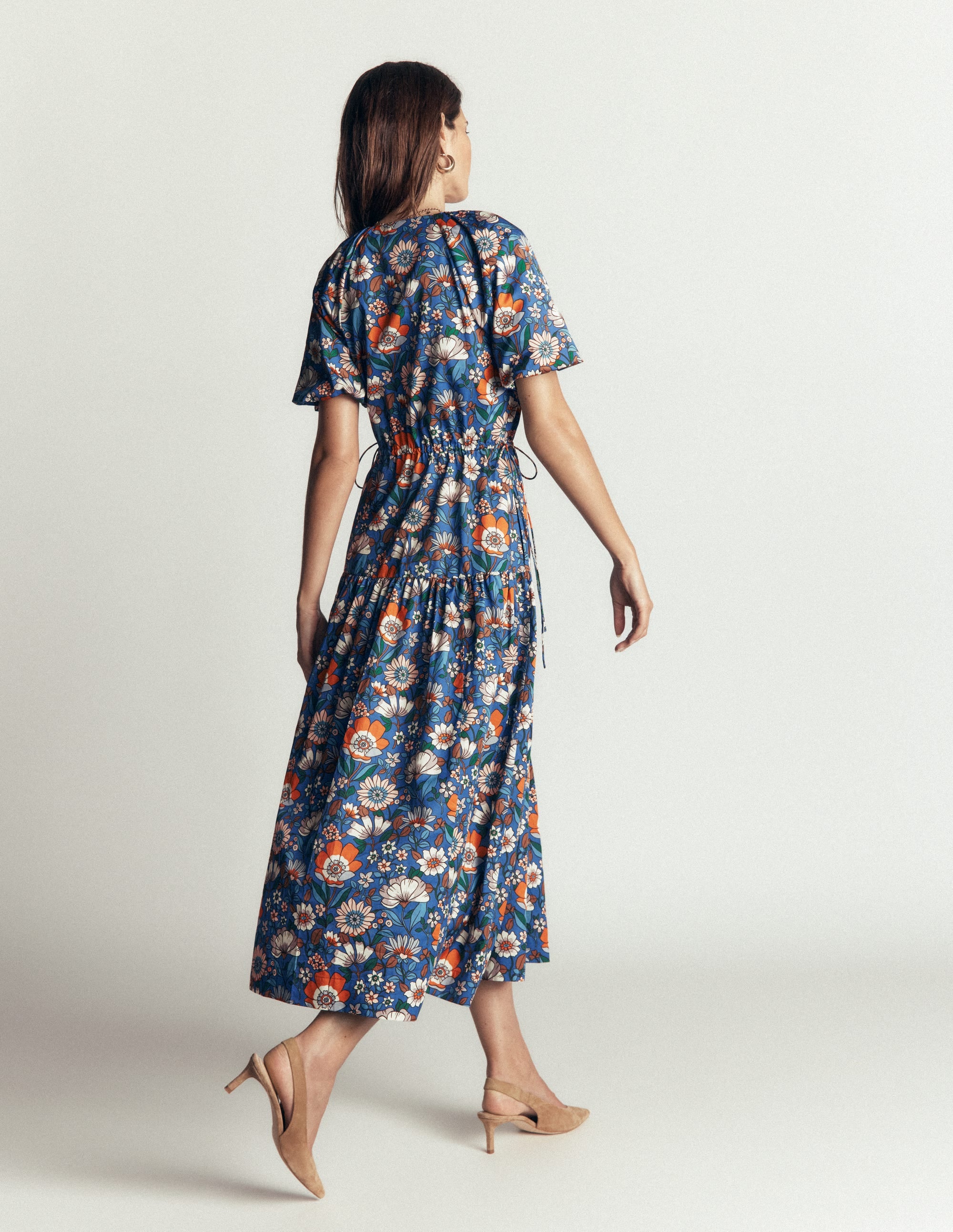 Draw Waist Cotton Dress-Multi, Floral Field - Image 4