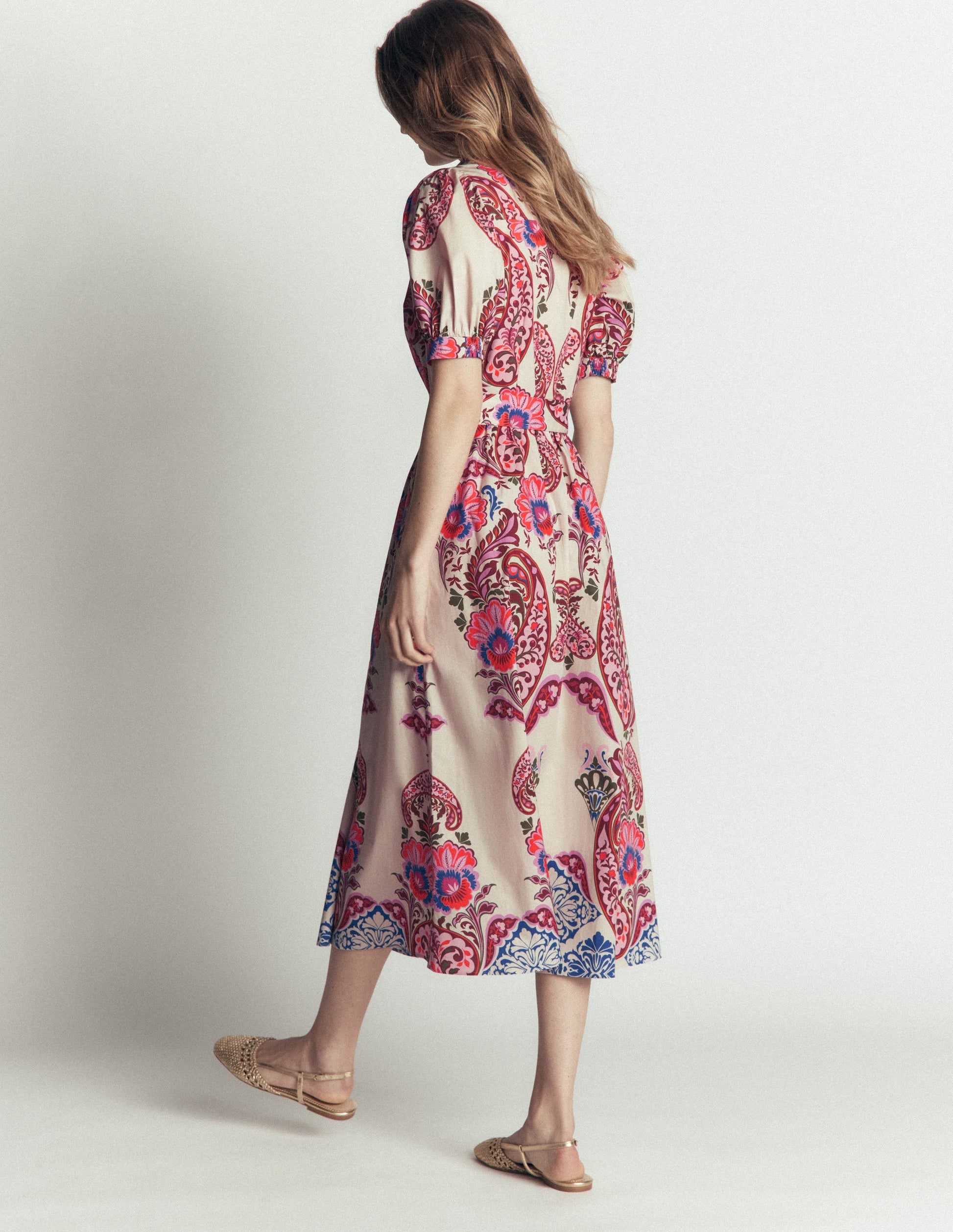 Belted Cotton Midi Dress - Multi, Bohemia Dream