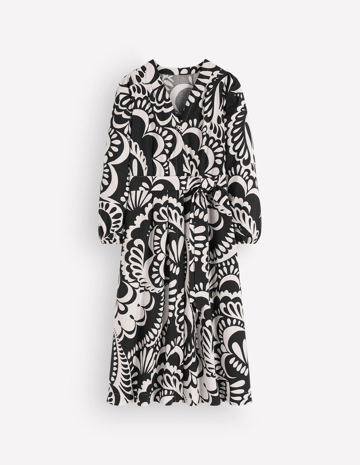 Nicola Cotton Midi Dress-Black, Flourishing Medley - Image 7