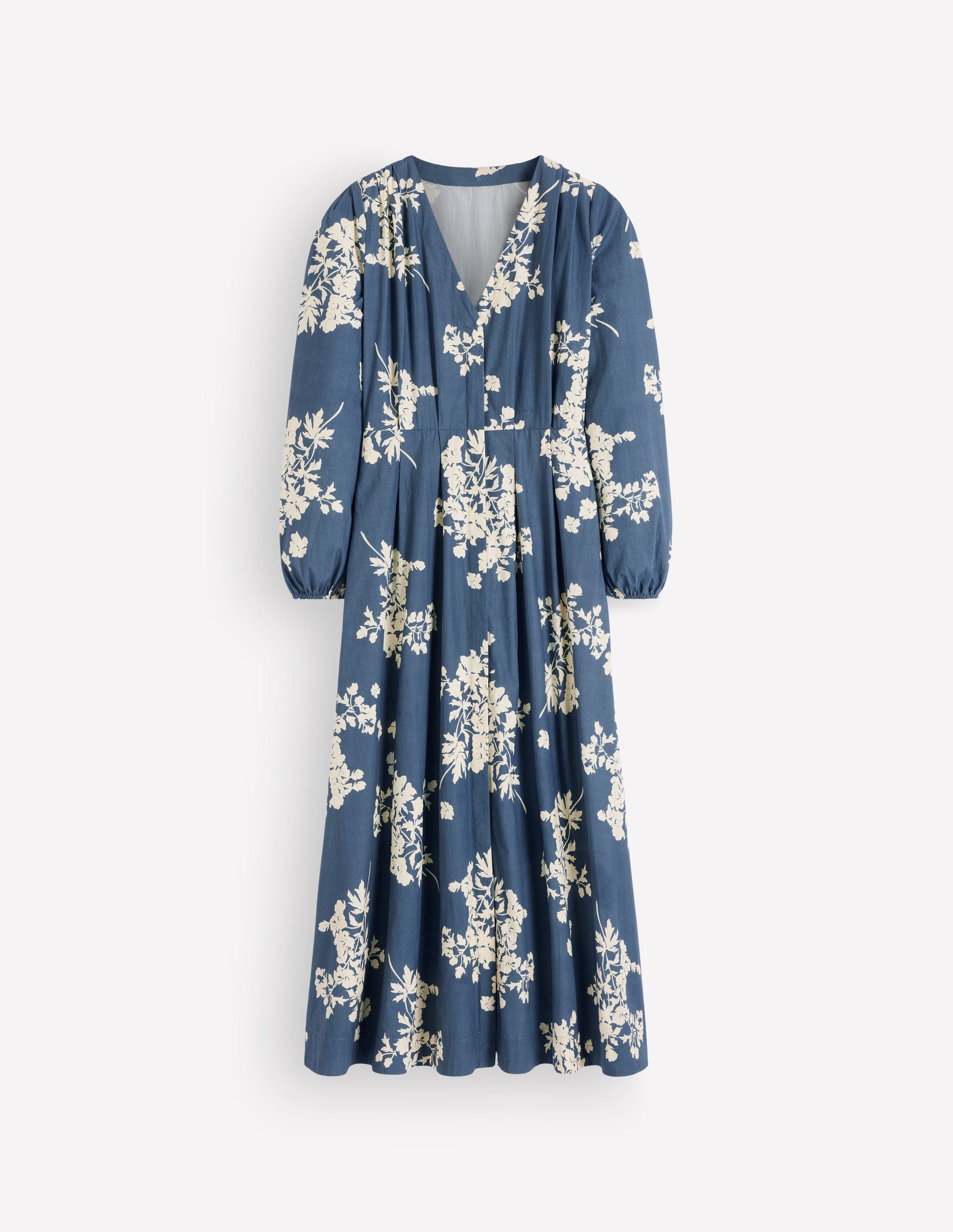 Nicola Cotton Midi Dress - Blue, Flecked Bunch