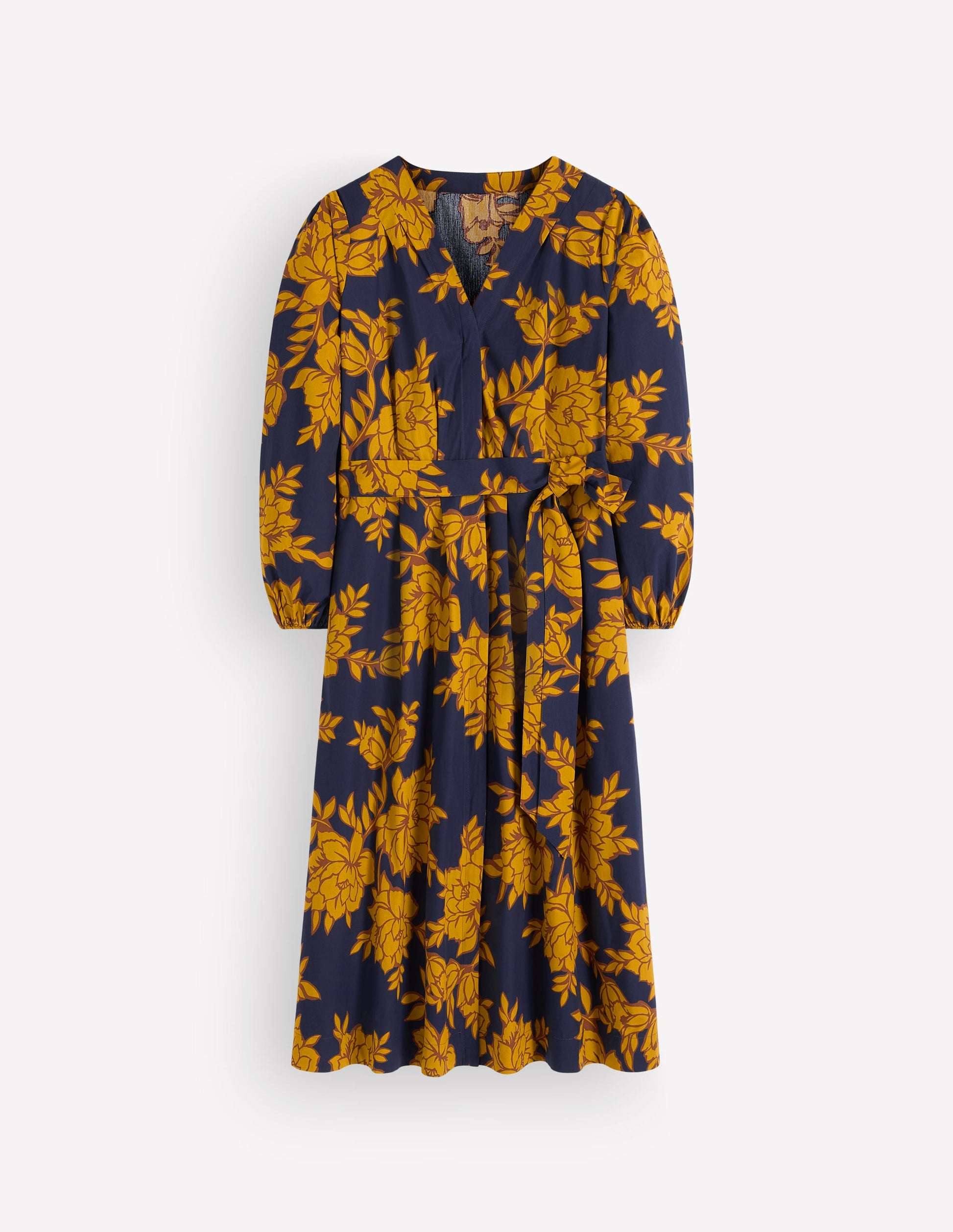 Nicola Cotton Midi Dress-Gold Wheat, Enchanted Peony-6
