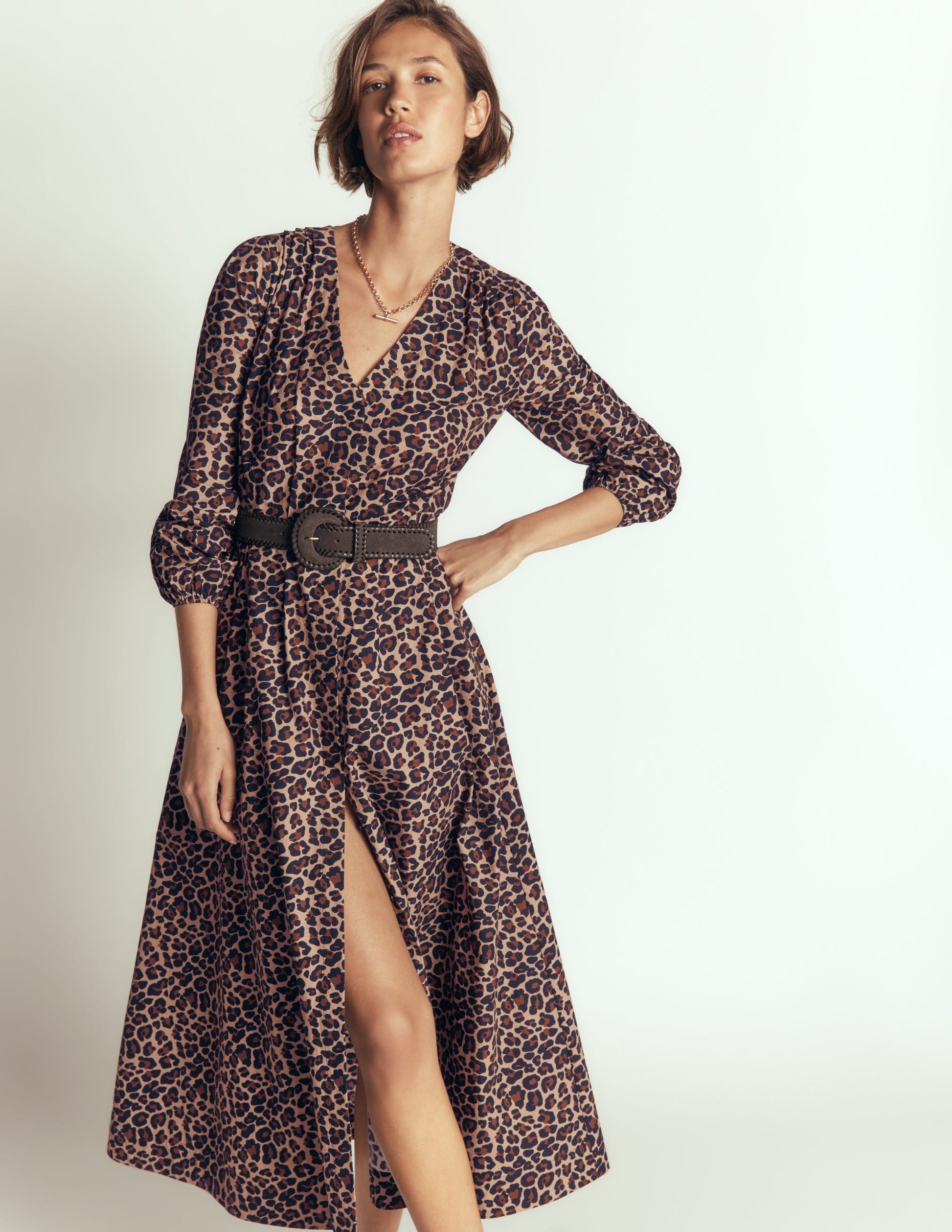 Boden Women's Nicola Cotton Midi Dress in Natural