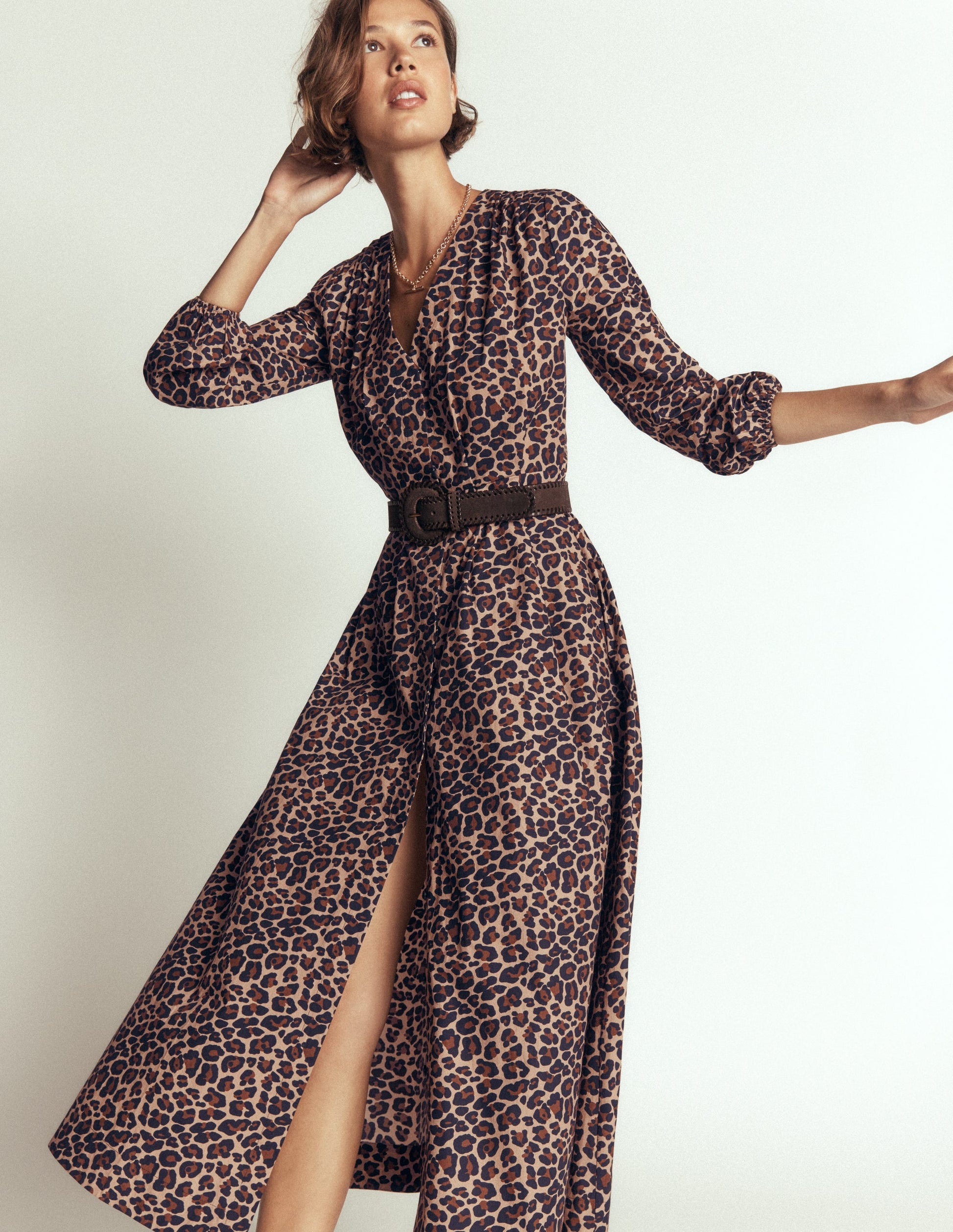 Boden Women's Nicola Cotton Midi Dress in Natural