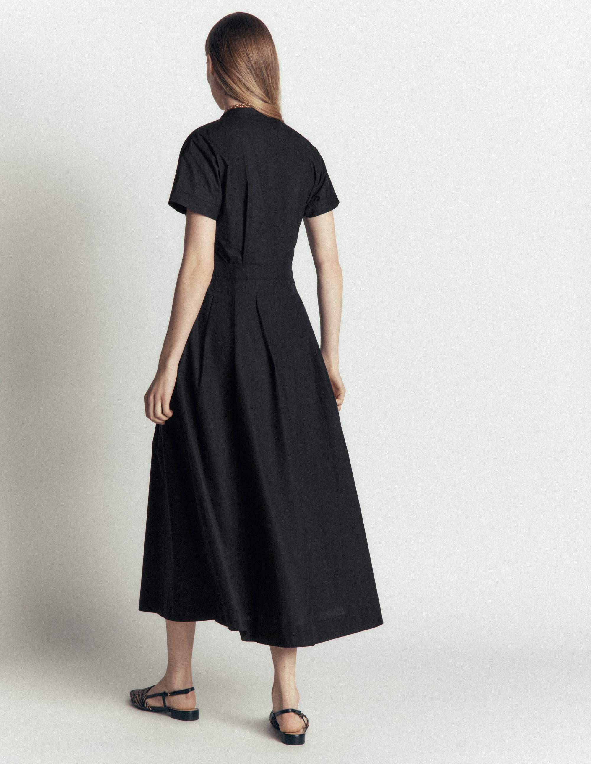 Grown On Sleeve Midi Dress-Black - Image 3