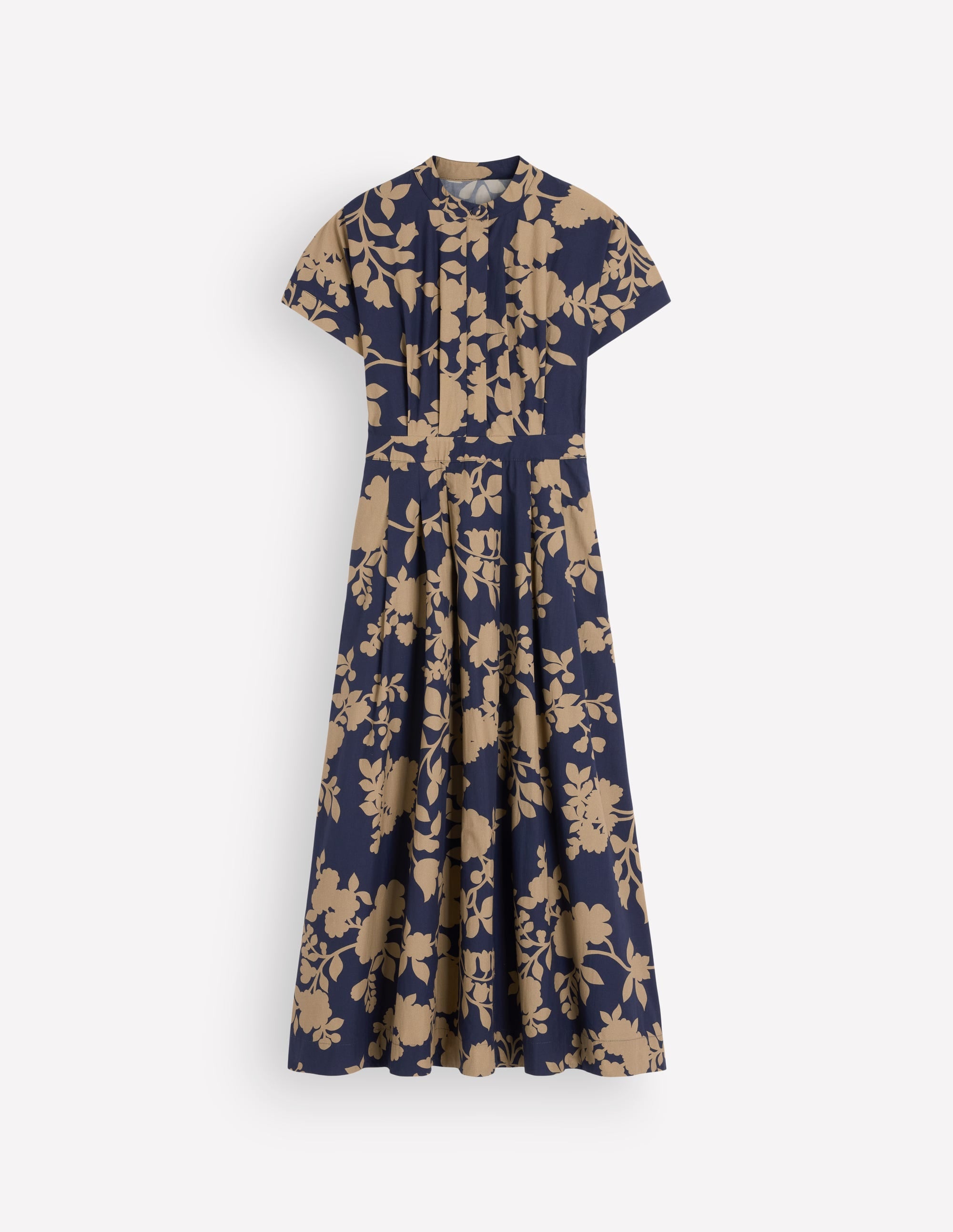 Grown On Sleeve Midi Dress-French Navy, Bouquet Breeze - Image 6