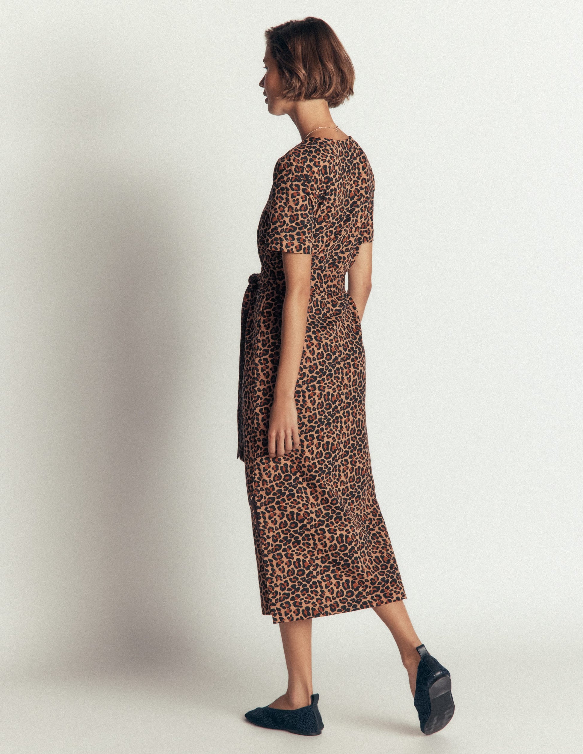 T-Shirt Jersey Midi Dress-Camel, Animal Fields-3