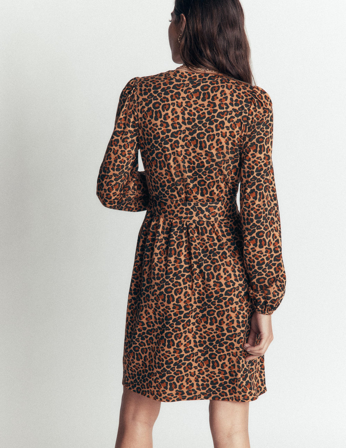 Adele Belted Jersey Dress-Camel, Animal Fields-3