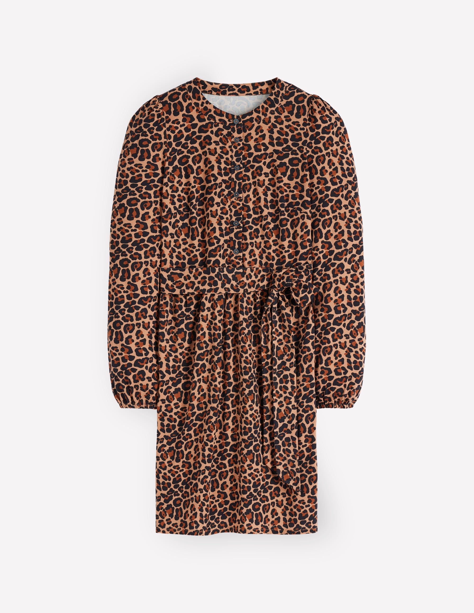 Adele Belted Jersey Dress-Camel, Animal Fields - Image 5