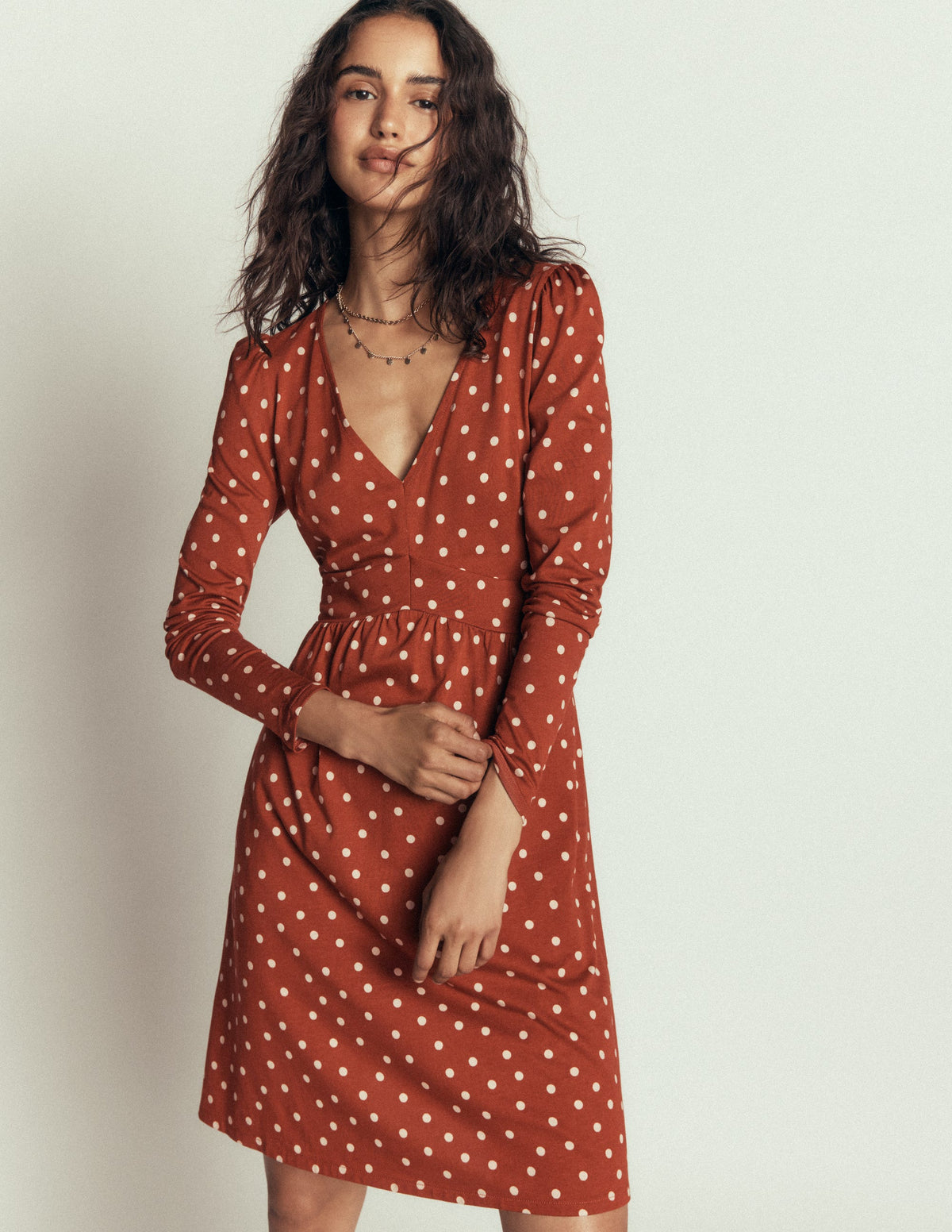 Briony Jersey Short Dress-Arabian Spice, Boden Spot-4