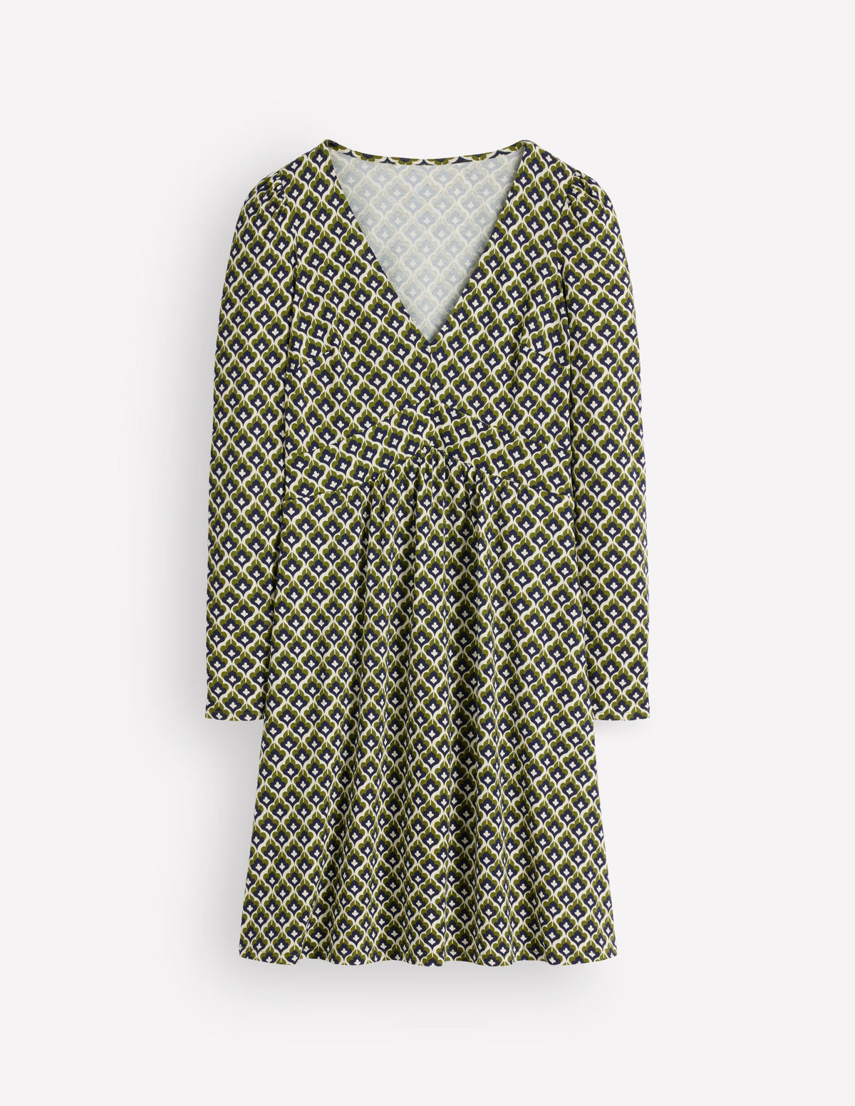 Briony Jersey Short Dress-French Navy, Geo Party-5