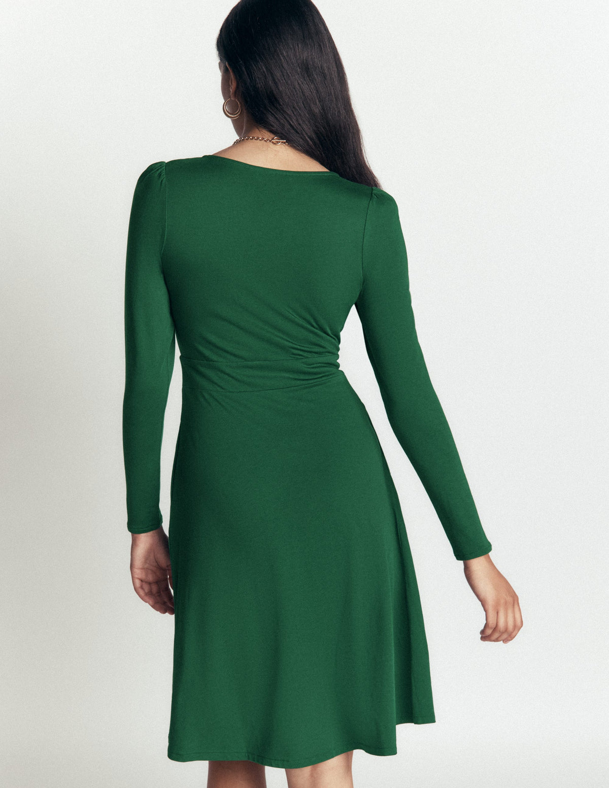 Briony Jersey Short Dress-Hunter Green-3