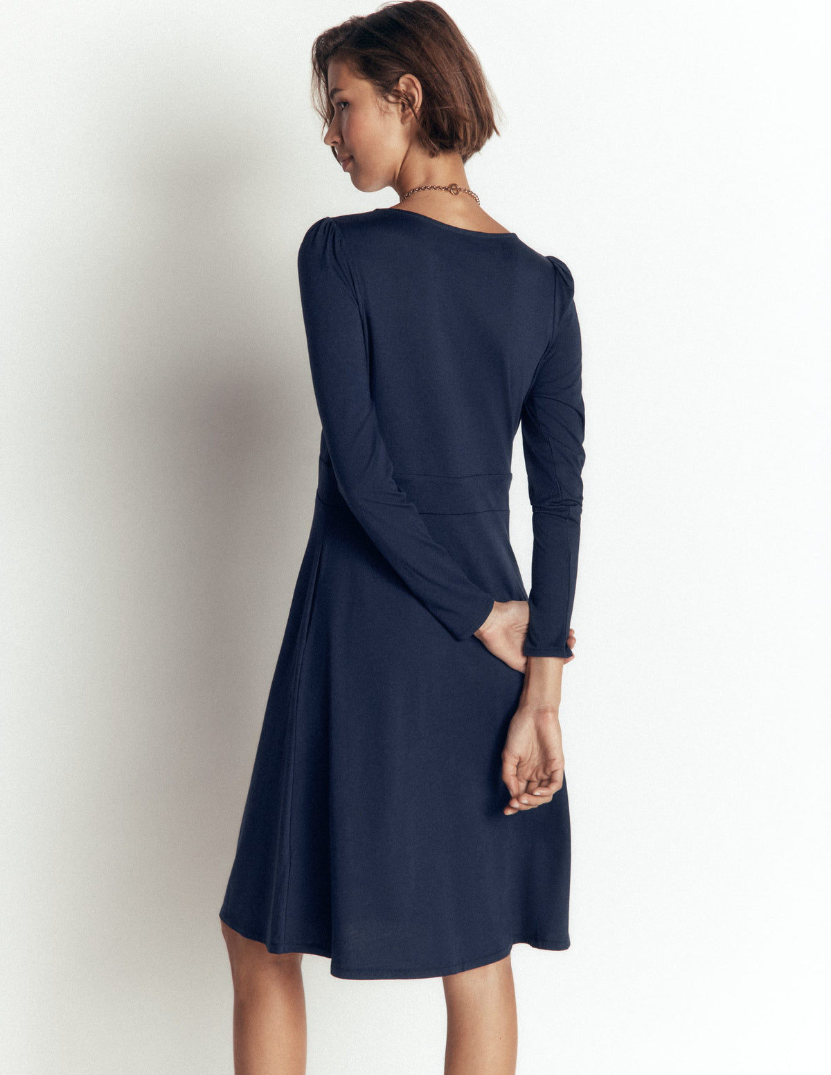 Briony Jersey Short Dress-Navy-1