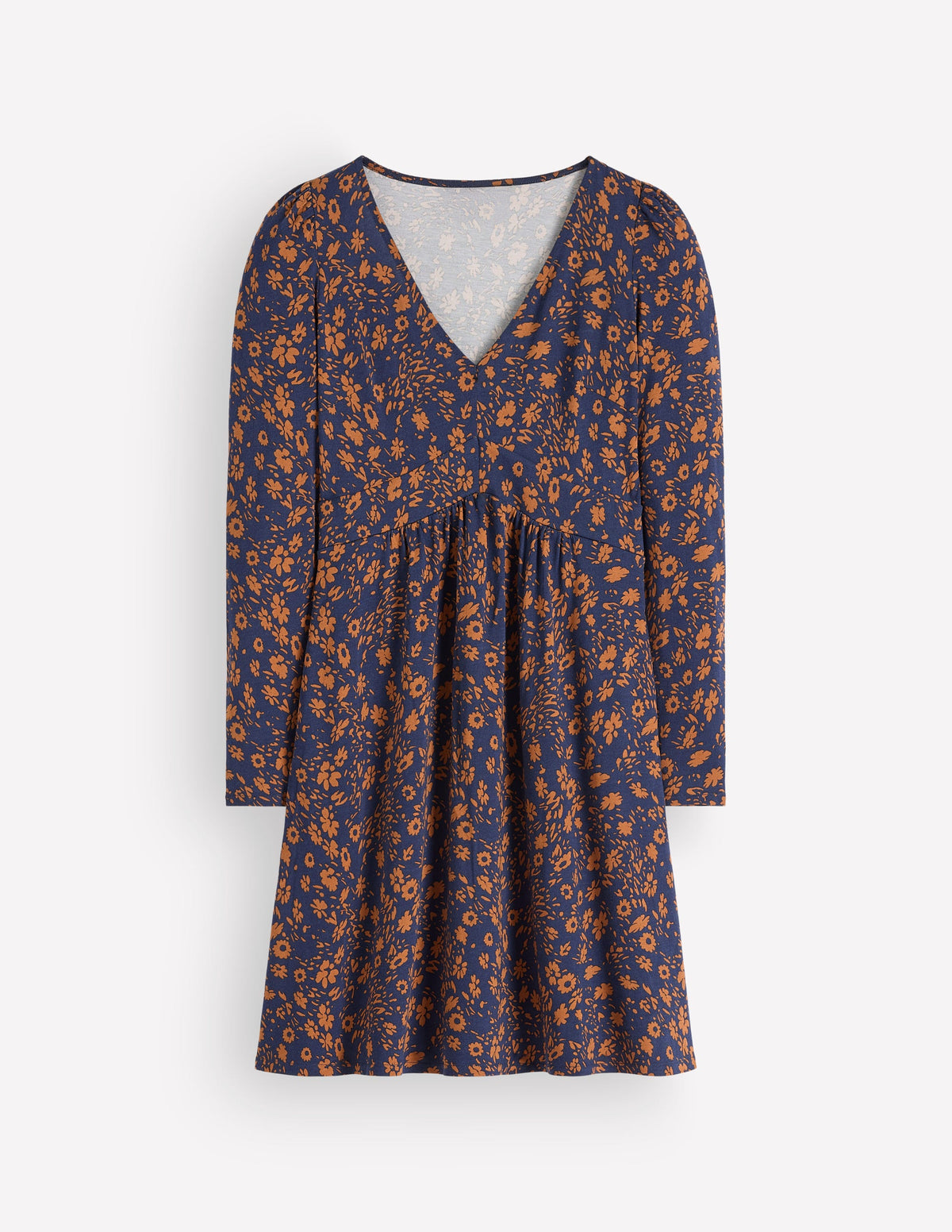 Briony Jersey Short Dress-French Navy, Scattered Flora-6