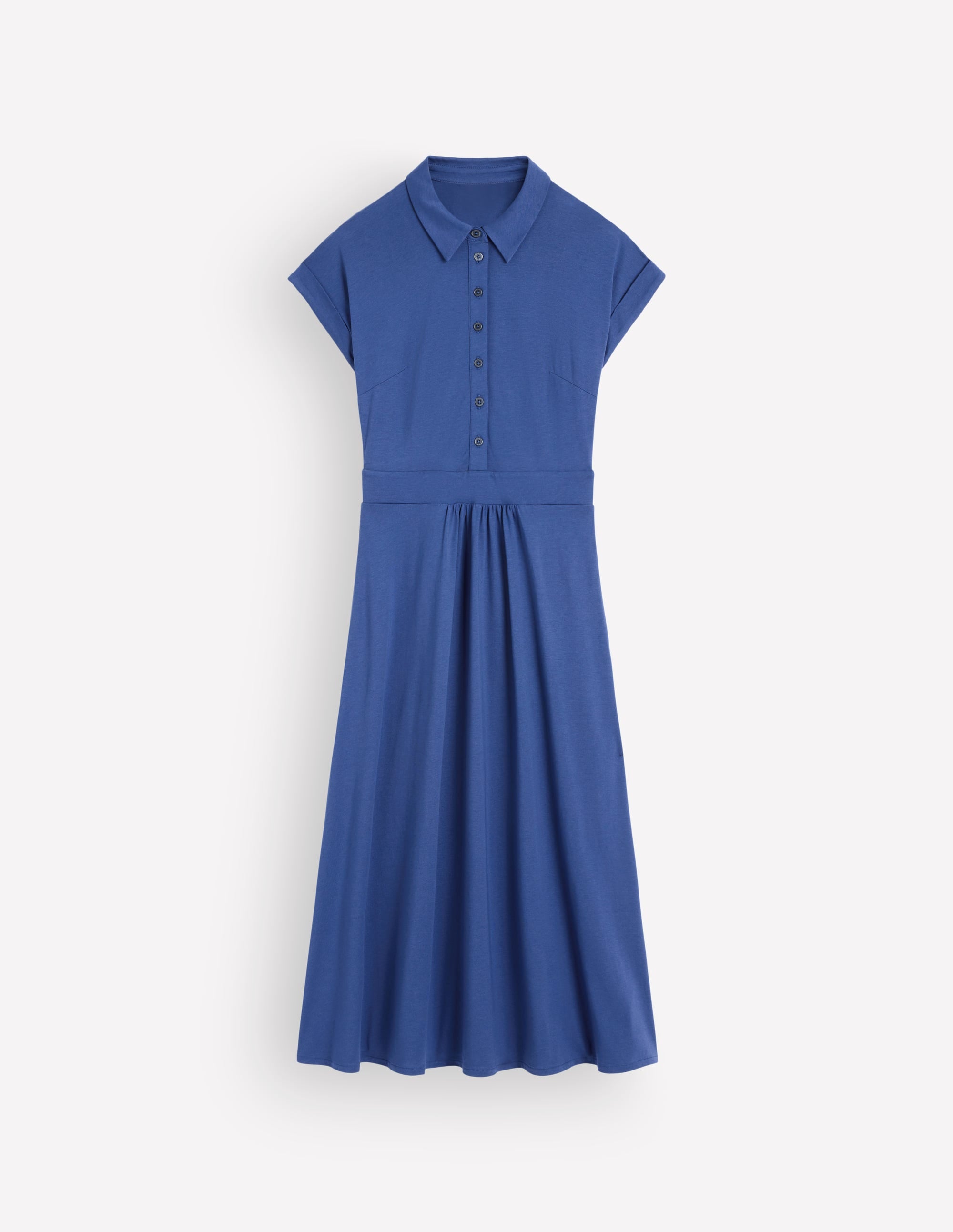 Fae Jersey Shirt Dress-Denim Blue - Image 7