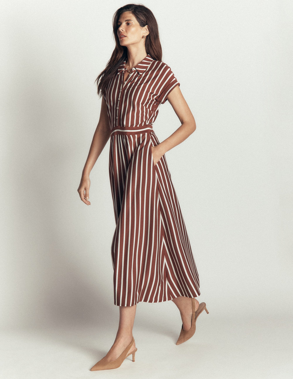 brown jersey dress Boden Women's Fae Shirt in Bonnie Jean Baby Holiday Easter Exclusions 2 10% Elastane. Color:UMBER