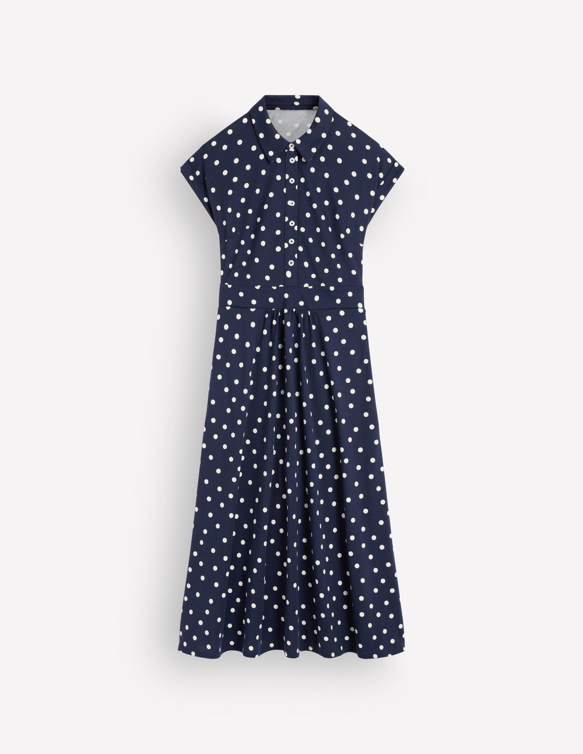 Fae Jersey Shirt Dress-French Navy, Boden Dot Spaced-5