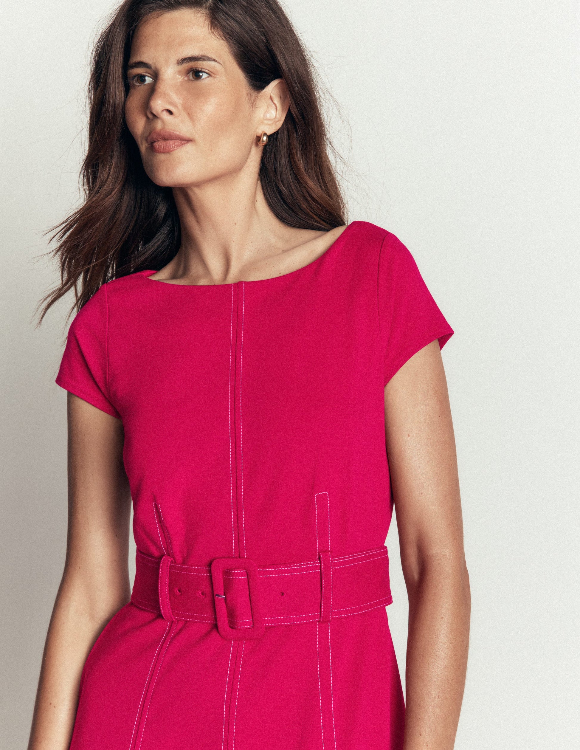 ponte jersey dress Bethany Camel Ponte Jersey Knee Length Dress Finery London