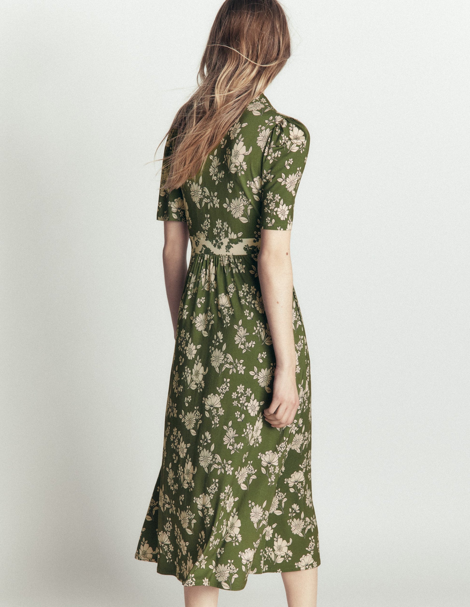 Boden Women's Heidi Jersey Midi Tea Dress in Green