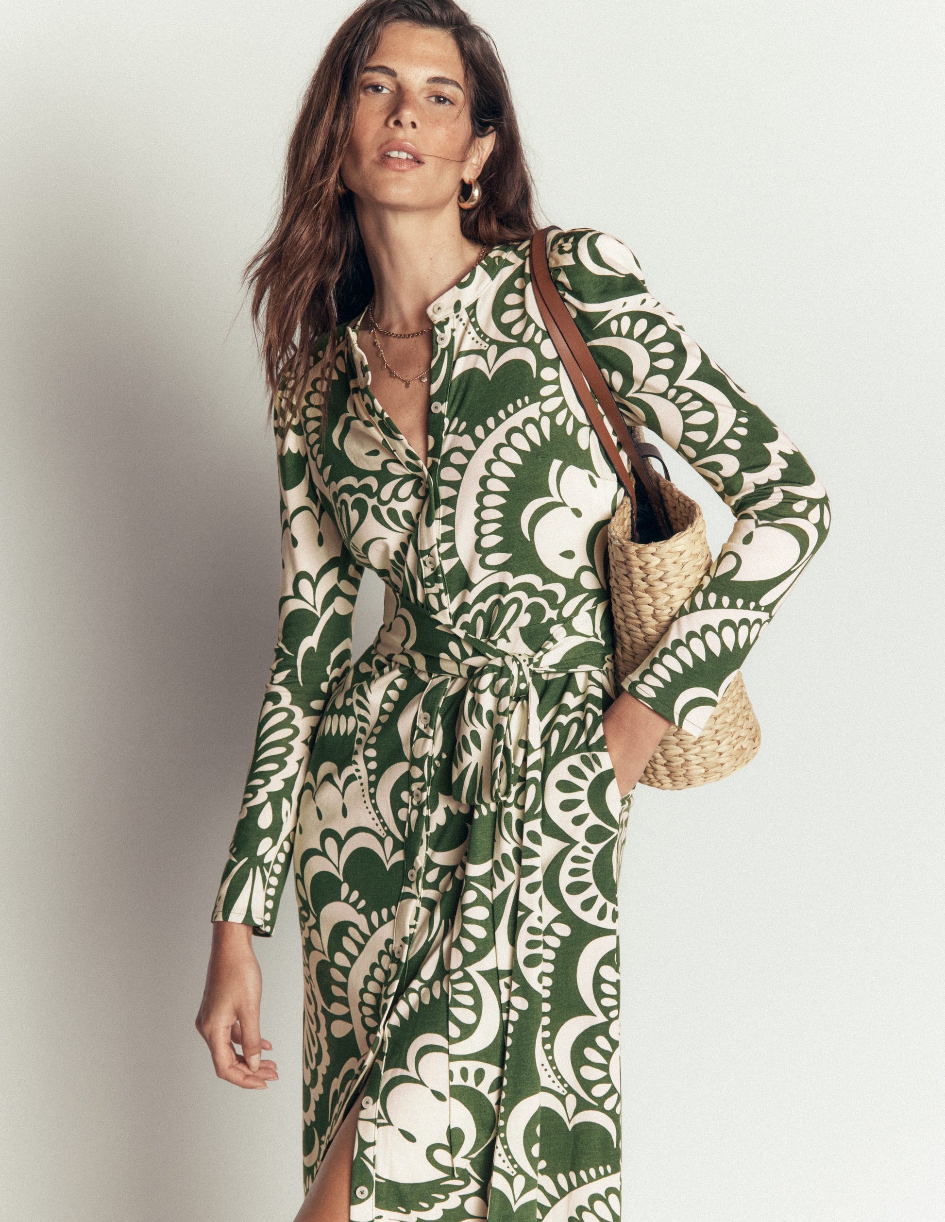 chive tight dresses Boden Women's Honor Column Jersey Midi Dress in Green woven fabric pattern Disguise Costumes Pink Minnie Its bodycon fit and Size:wholesale_28