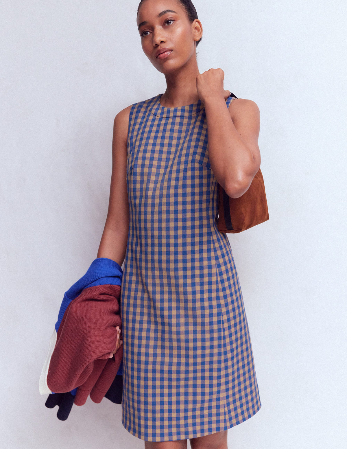 checkered dress blue Boden Women's Lou Check Shift in Posse Satin Dress | Color:Cherry print Look fabulous in our truefit:root:tinisie-halter-mini-dress-black