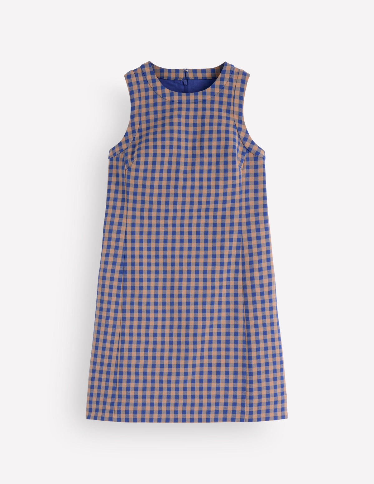 Lou Check Shift Dress-Camel, Blue Gingham-7