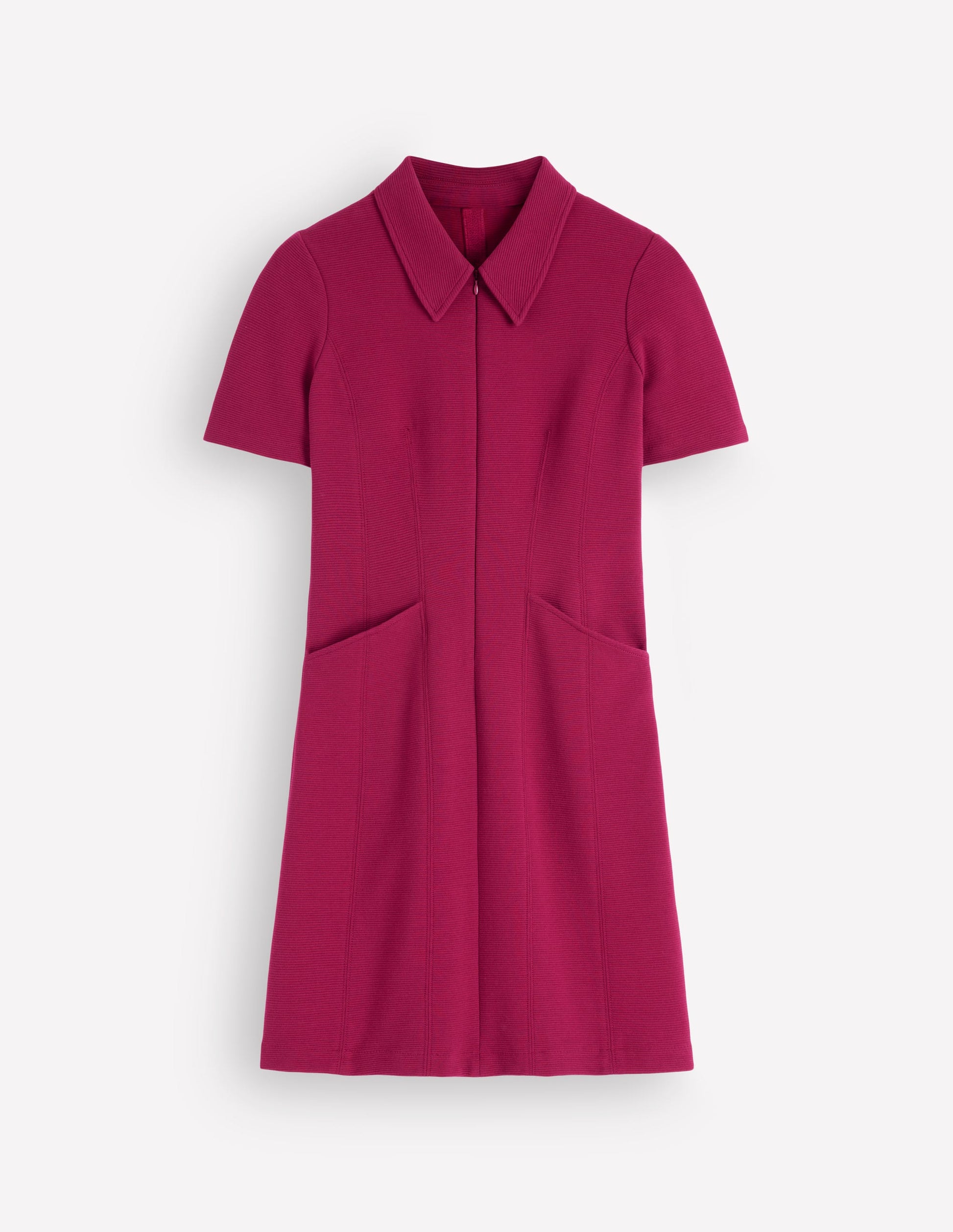 Nia Short Sleeve Ottoman Dress-Beetroot Red-5