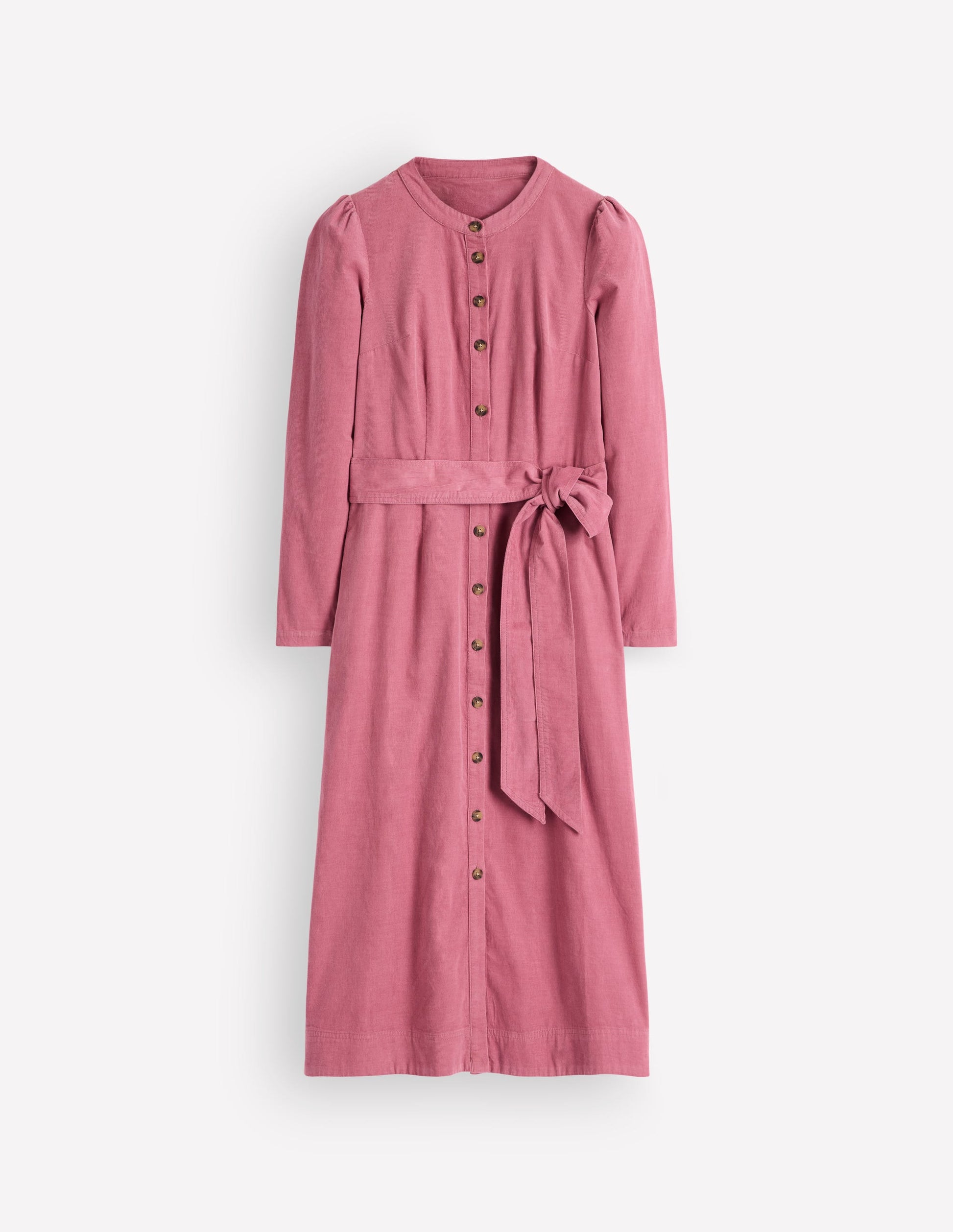 Boden Women's Louise Cord Midi Shirt Dress in Pink