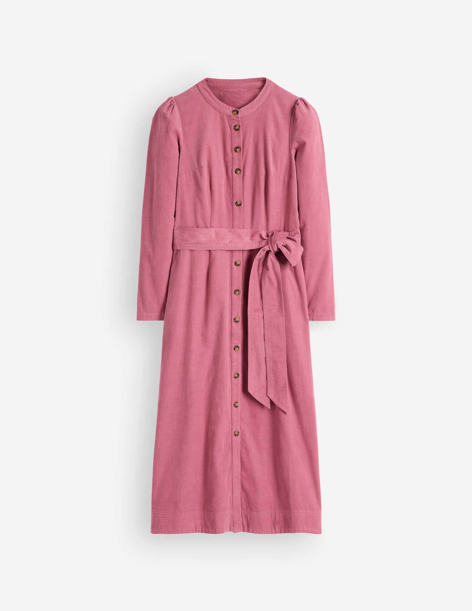 Louise Cord Midi Shirt Dress-Pink Heather - Image 7