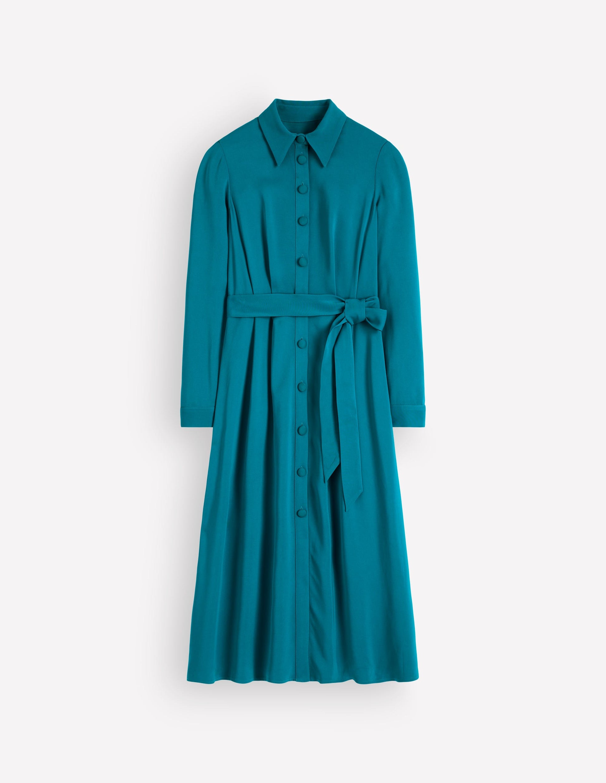 Boden Women's Kate Pleated Shirt Dress in Blue