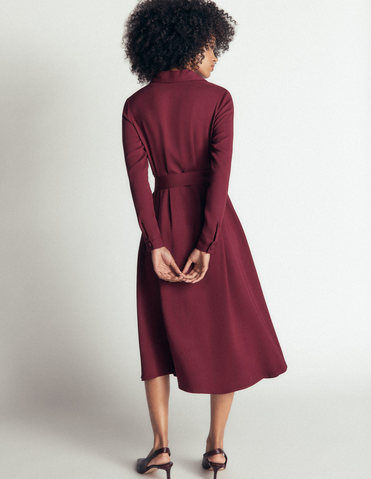 Kate Pleated Shirt Dress-Deep Wisteria-5