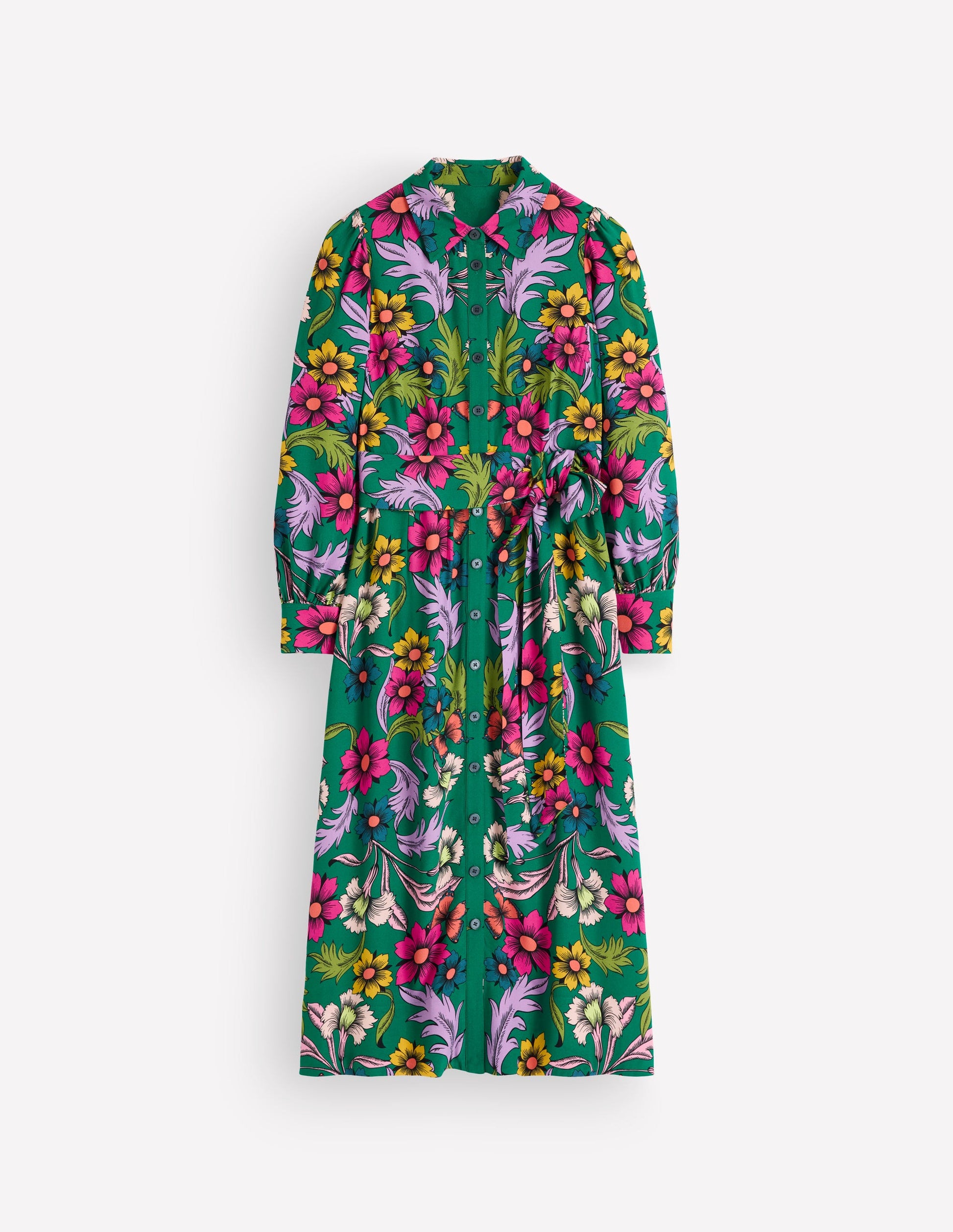 Maeve Occasion Shirt Dress-Jewel Green, Butterfly Bouquet-6