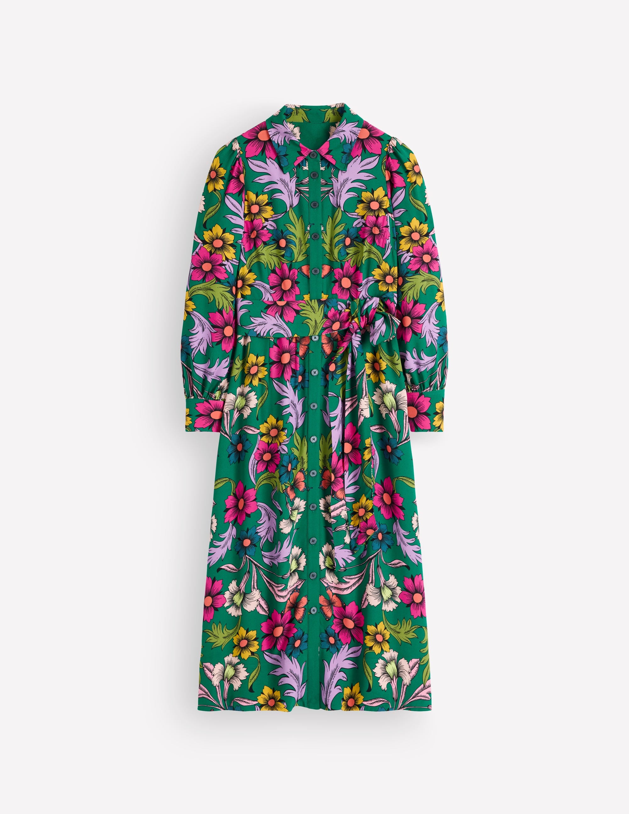 Maeve Occasion Shirt Dress-Jewel Green, Butterfly Bouquet - Image 6